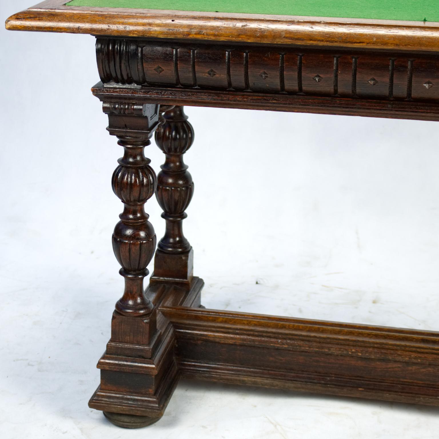 Oak 19th Century Renaissance Revival Carved Table