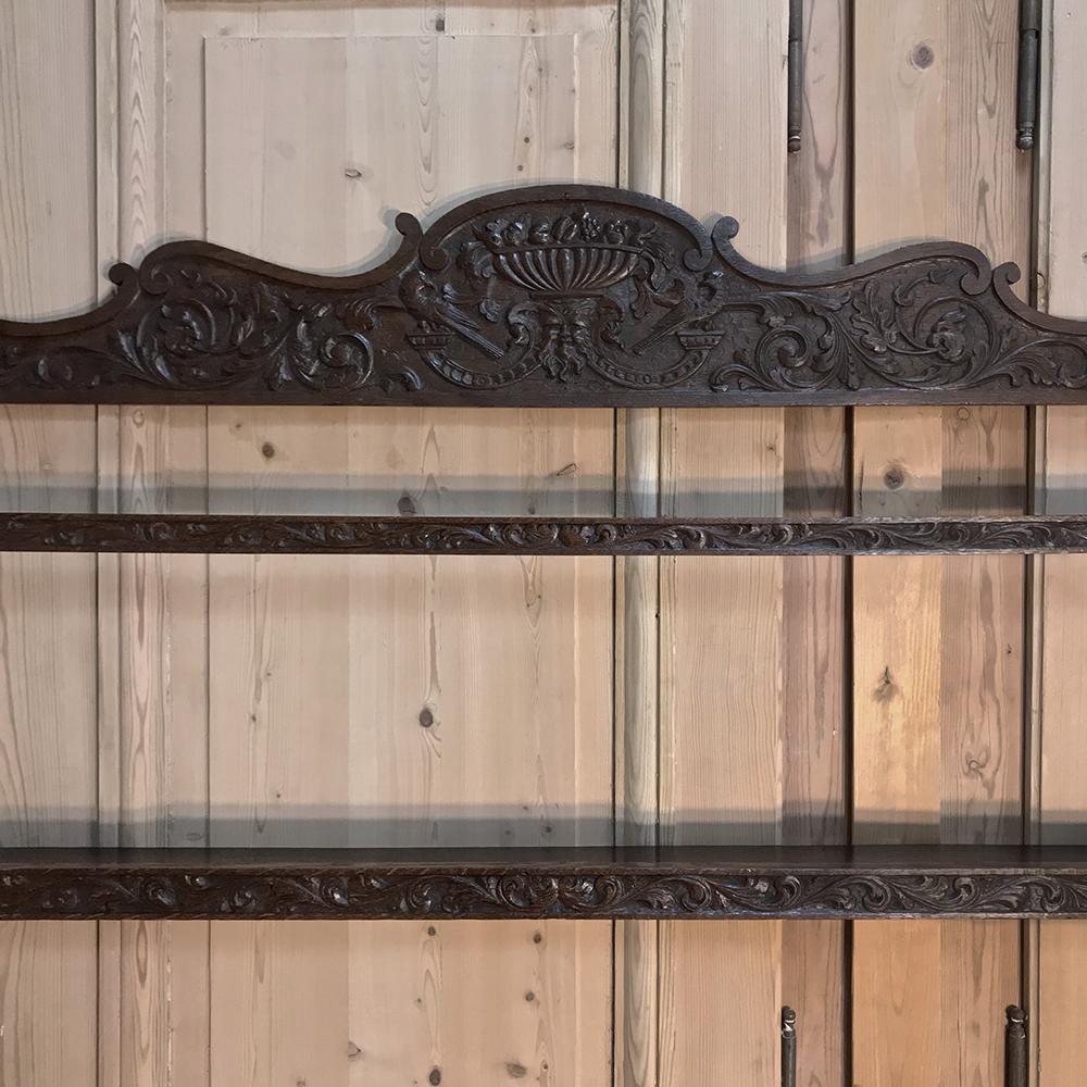 French 19th Century Renaissance Revival Carved Wood Wall Shelf For Sale