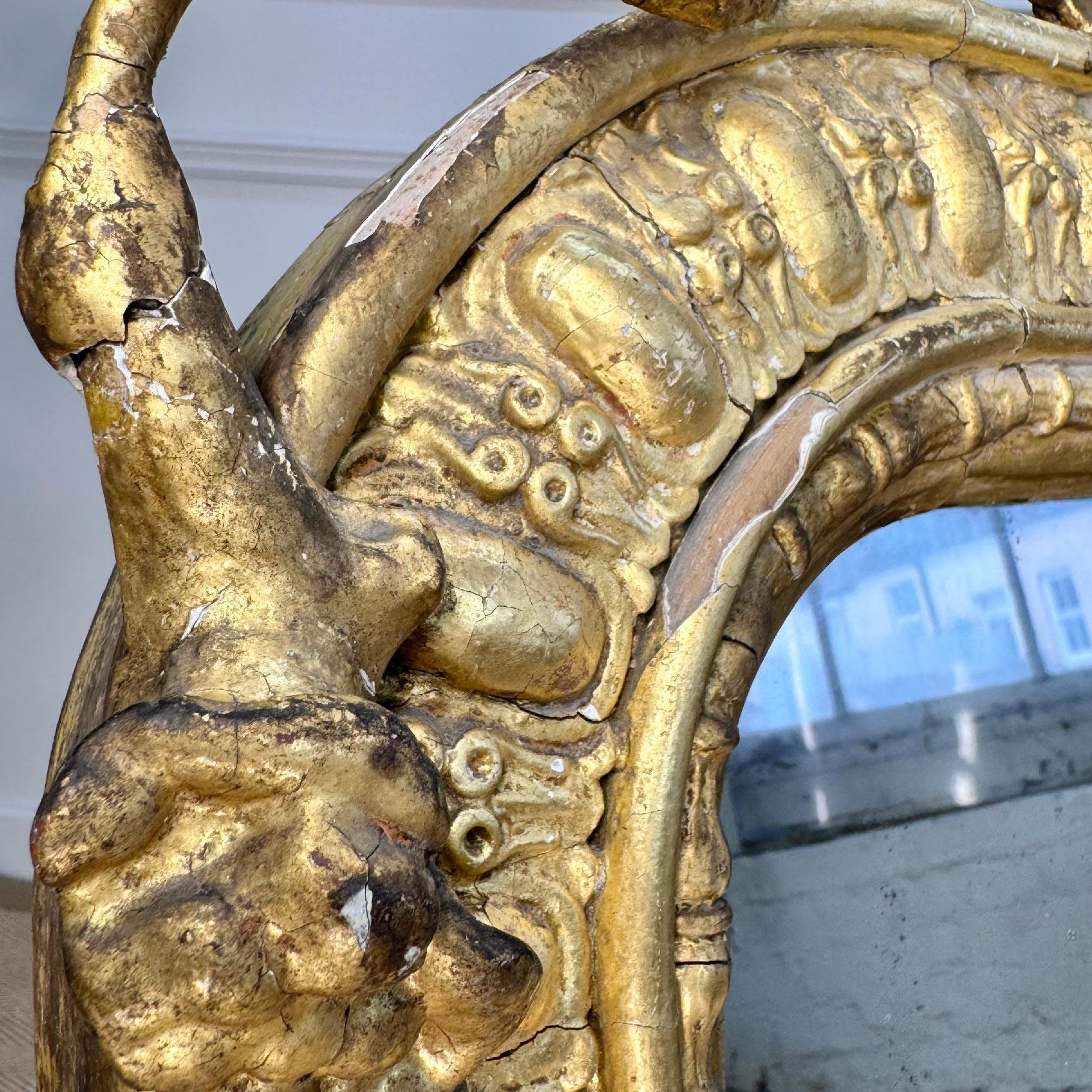 Miroir à trumeau en bois doré du XIXe siècle, Renaissance Revive en vente 2