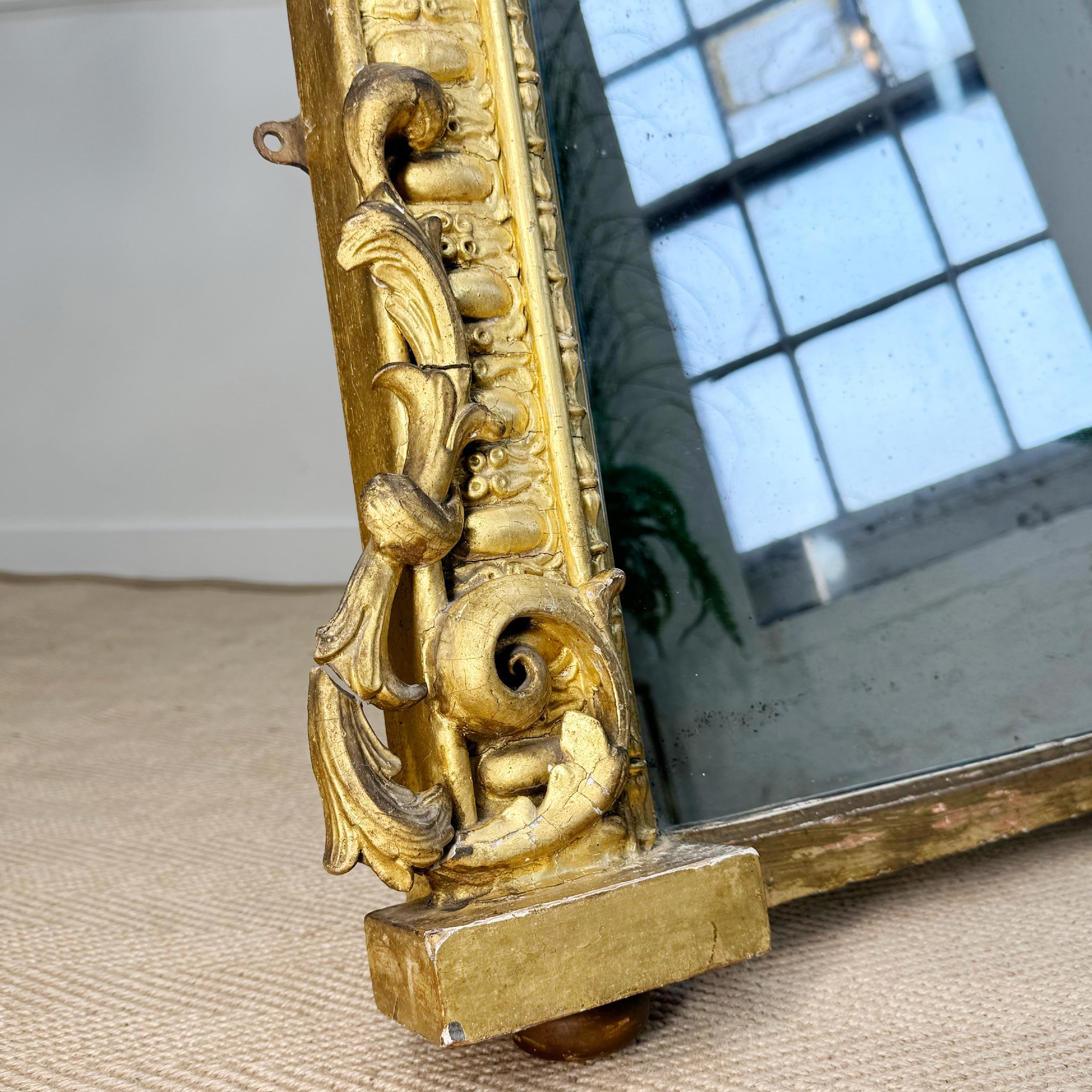 Miroir à trumeau en bois doré du XIXe siècle, Renaissance Revive en vente 3