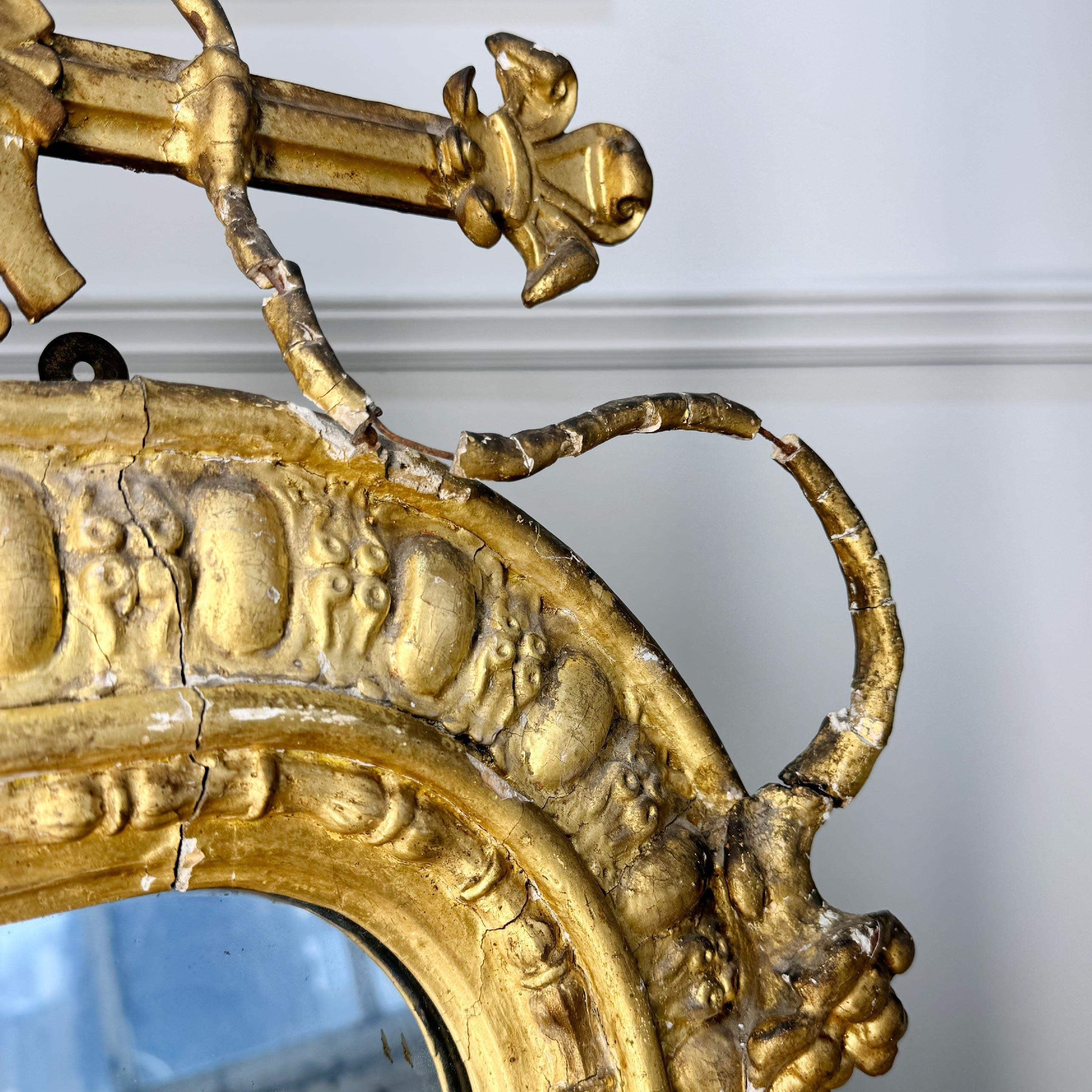 Miroir à trumeau en bois doré du XIXe siècle, Renaissance Revive en vente 4