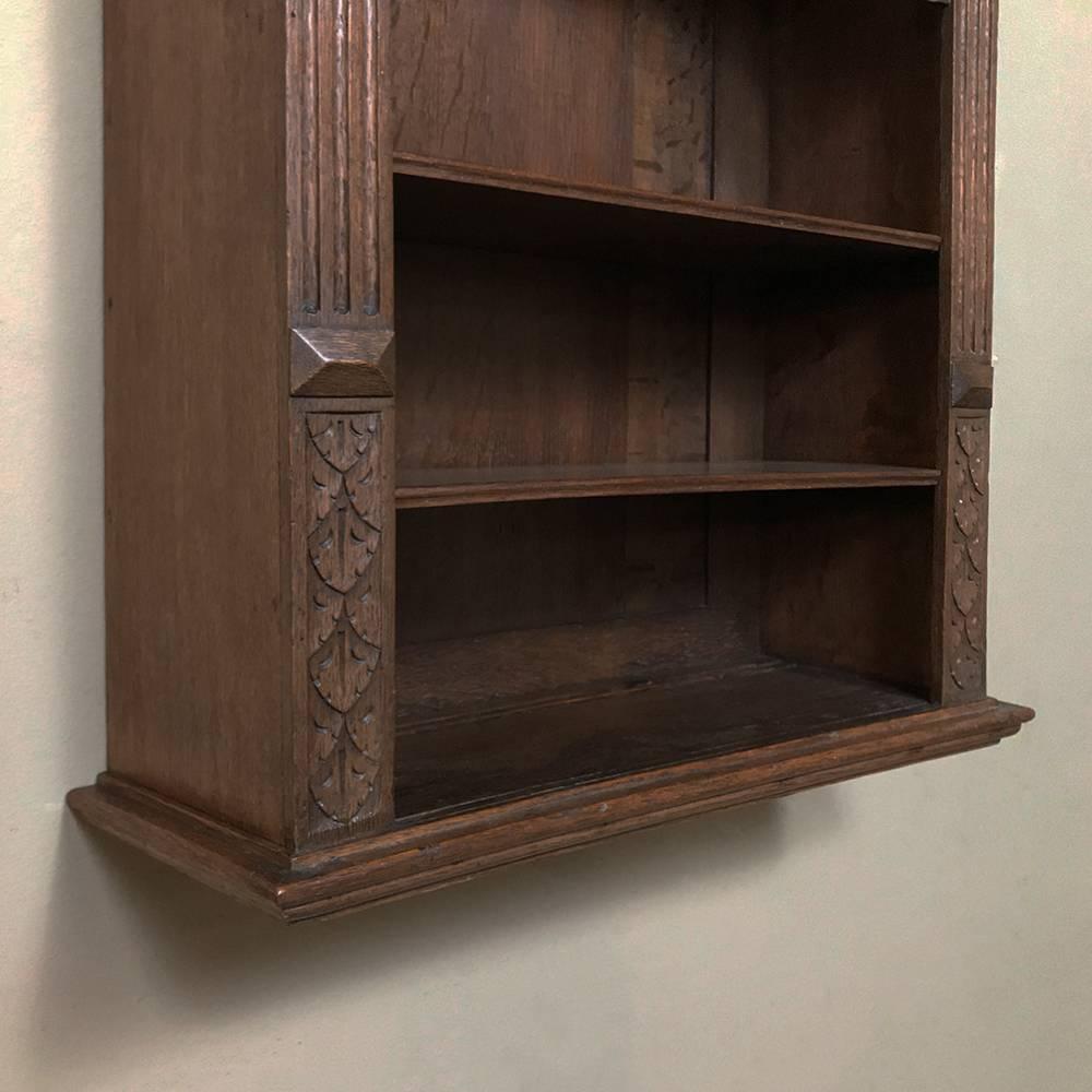 Oak 19th Century Renaissance Revival Hand-Carved Dutch Wall Shelf