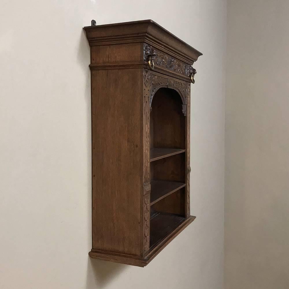 19th Century Renaissance Revival Hand-Carved Dutch Wall Shelf 1