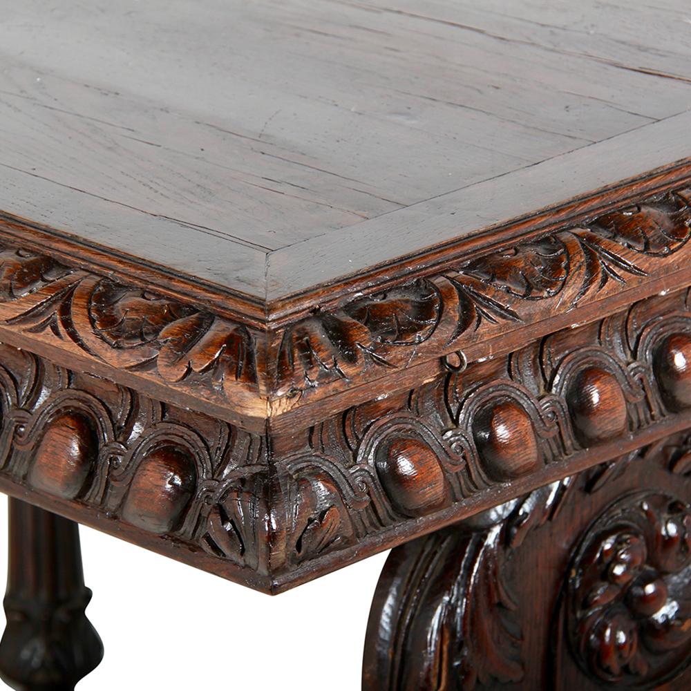 Carved 19th Century Renaissance Revival Library Table