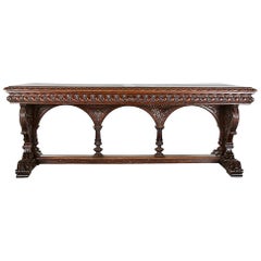 19th Century Renaissance Revival Library Table