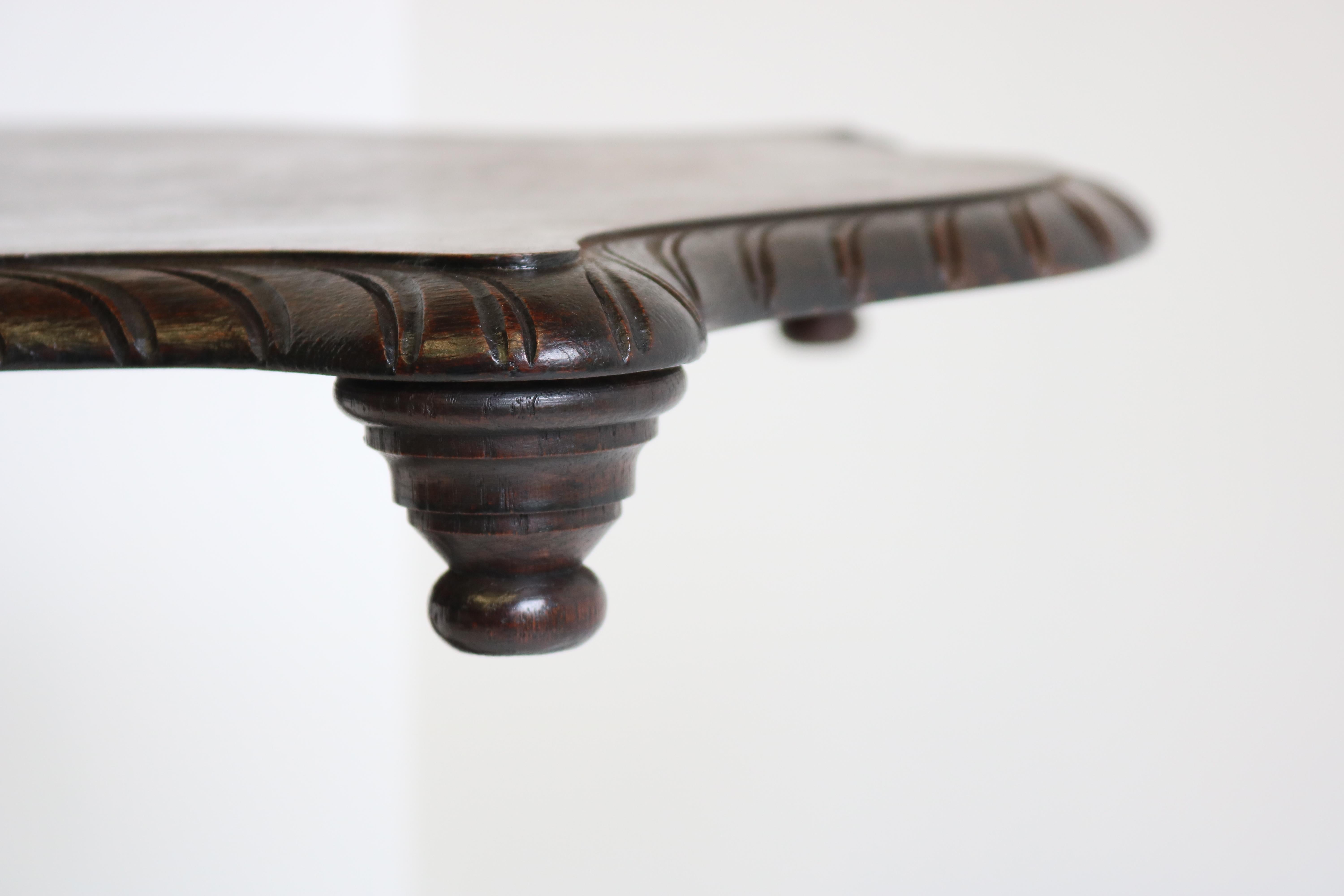 19th Century Renaissance Revival Side Table / Coffee Table Antique Oak Lions For Sale 4