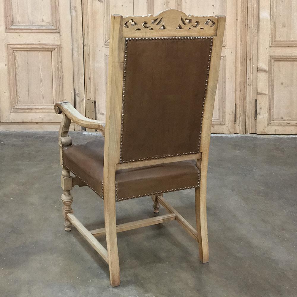 19th Century Renaissance Revival Stripped Oak Armchair For Sale 5