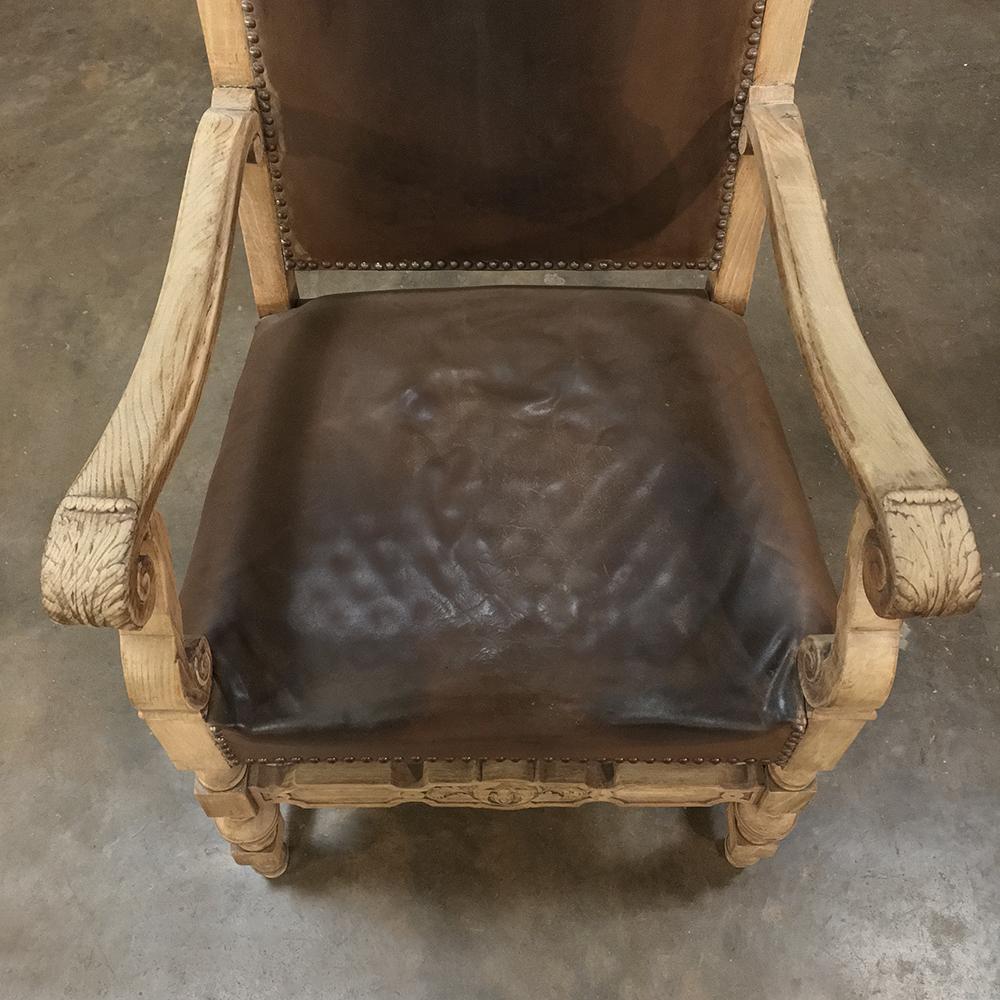 19th Century Renaissance Revival Stripped Oak Armchair For Sale 3