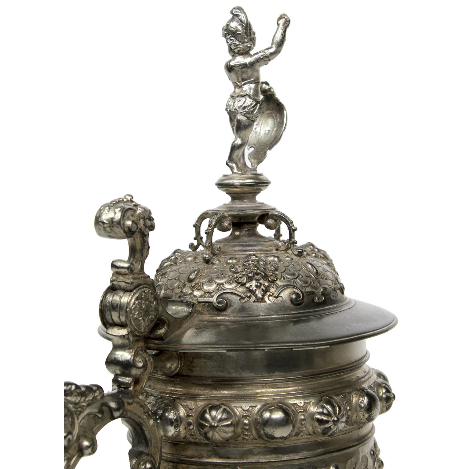 19th Century Renaissance Revival Style Britannia Silver Plated WMF Beer-Tankard For Sale 3