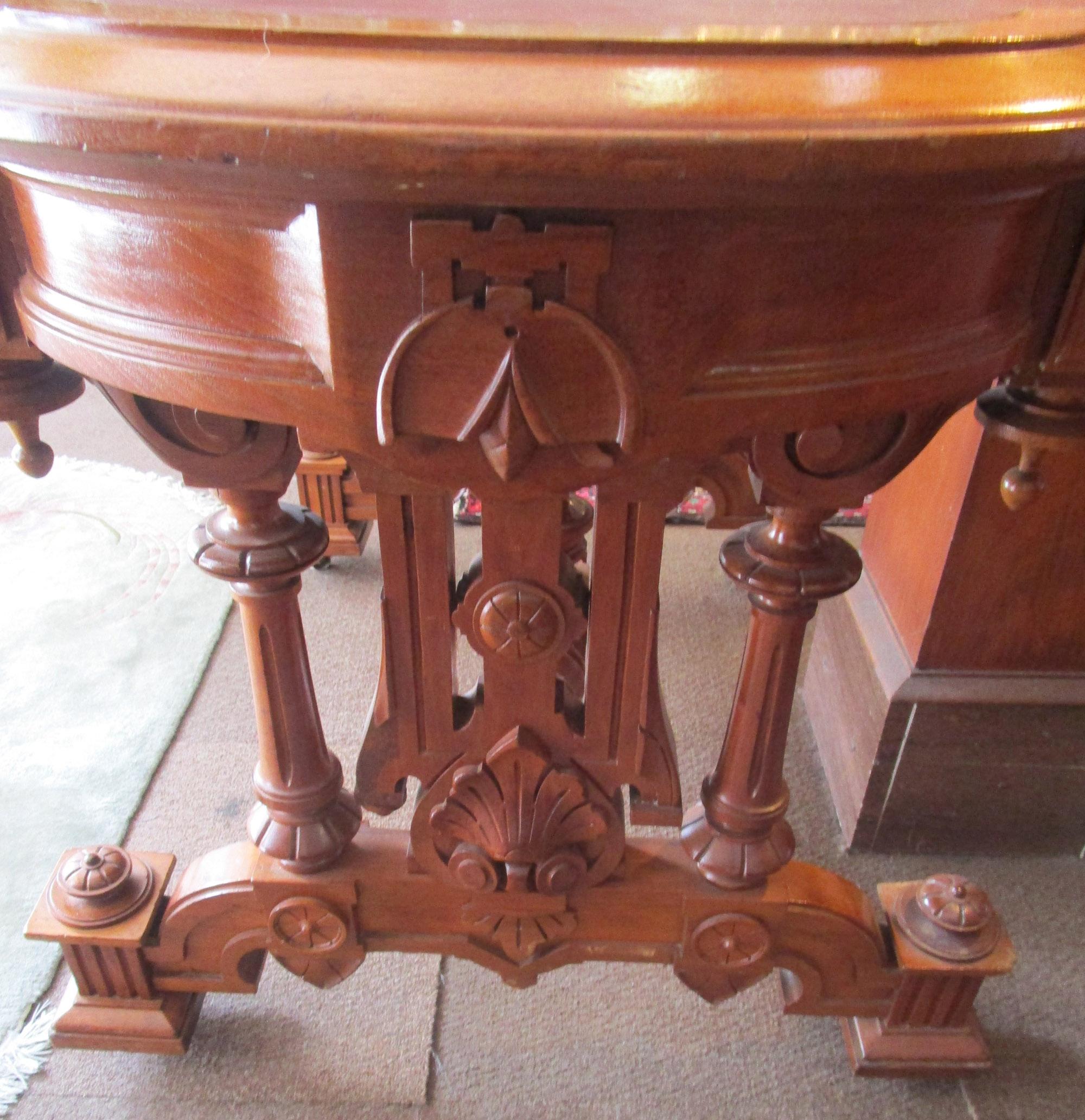 19th Century Renaissance Revival Desk Library Table For Sale 2