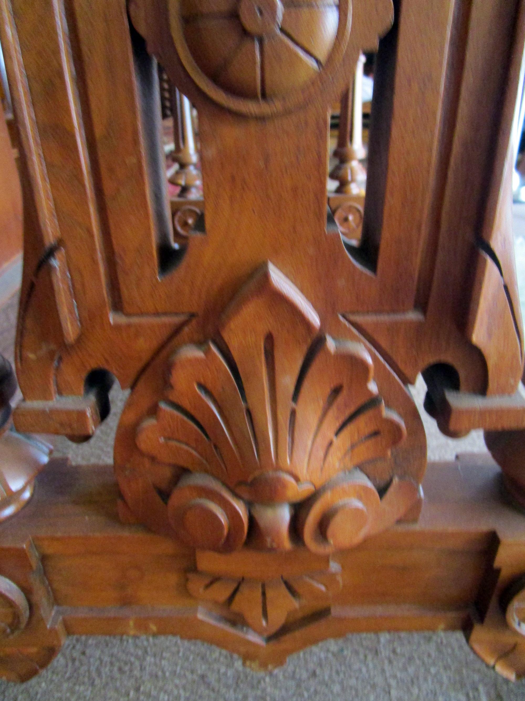 19th Century Renaissance Revival Desk Library Table For Sale 5