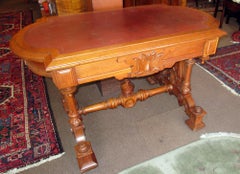 19th Century Renaissance Revival Desk Library Table