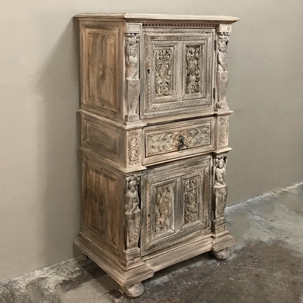 Renaissance Revival 19th Century Renaissance Stripped Oak Cabinet