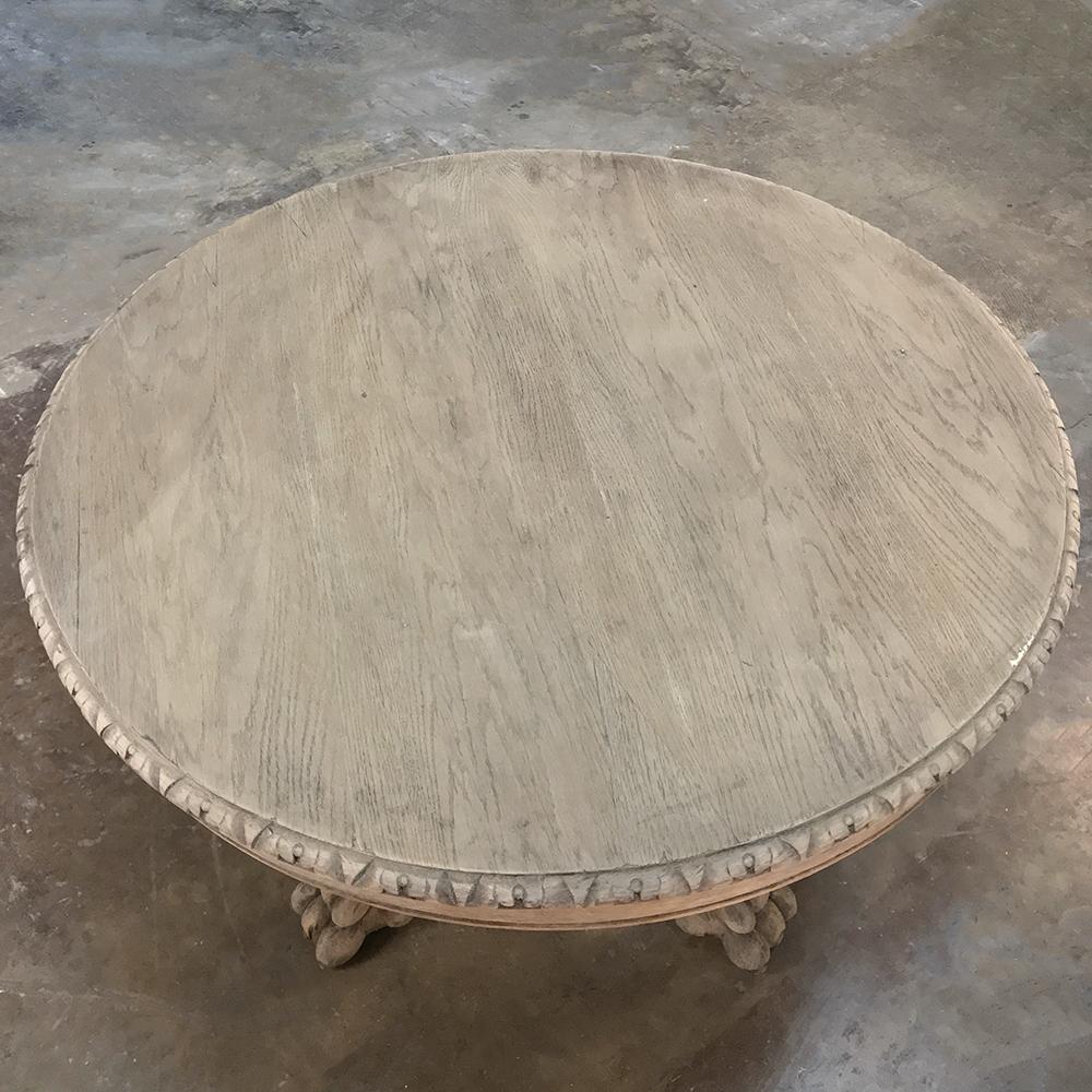 French 19th Century Renaissance Stripped Oak Center Table