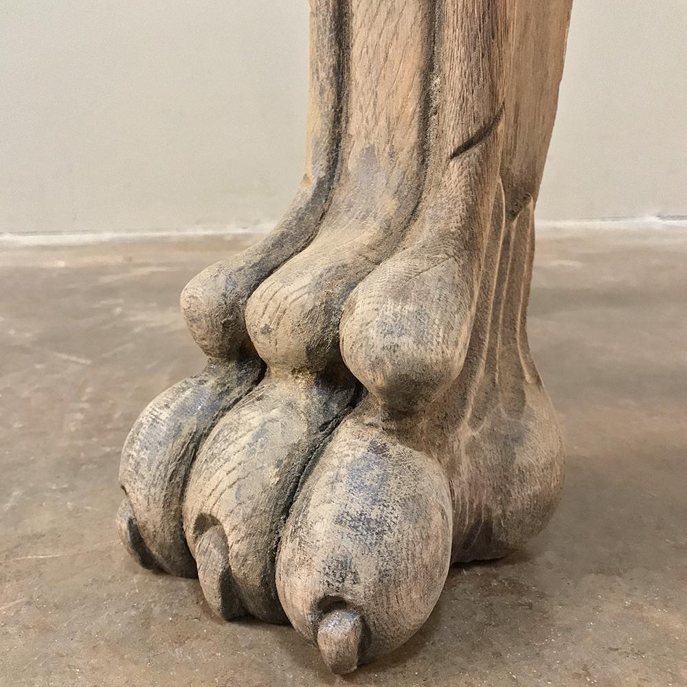 Hand-Carved 19th Century Renaissance Stripped Oak Center Table