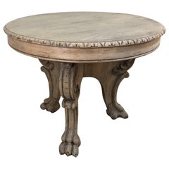 19th Century Renaissance Stripped Oak Center Table