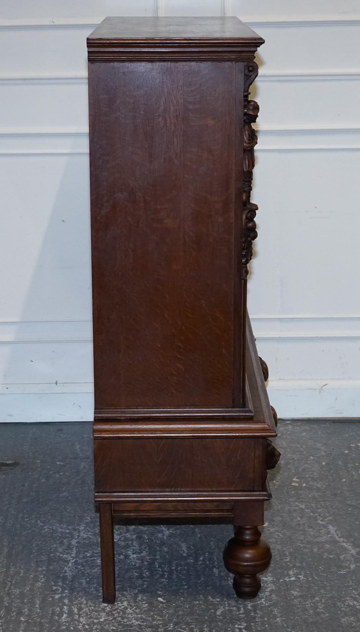 CABINET IN NOCE FRANZATO IN STILE RINASCITA DEL 19° SECOLO CON SCATOLETTE in vendita 8