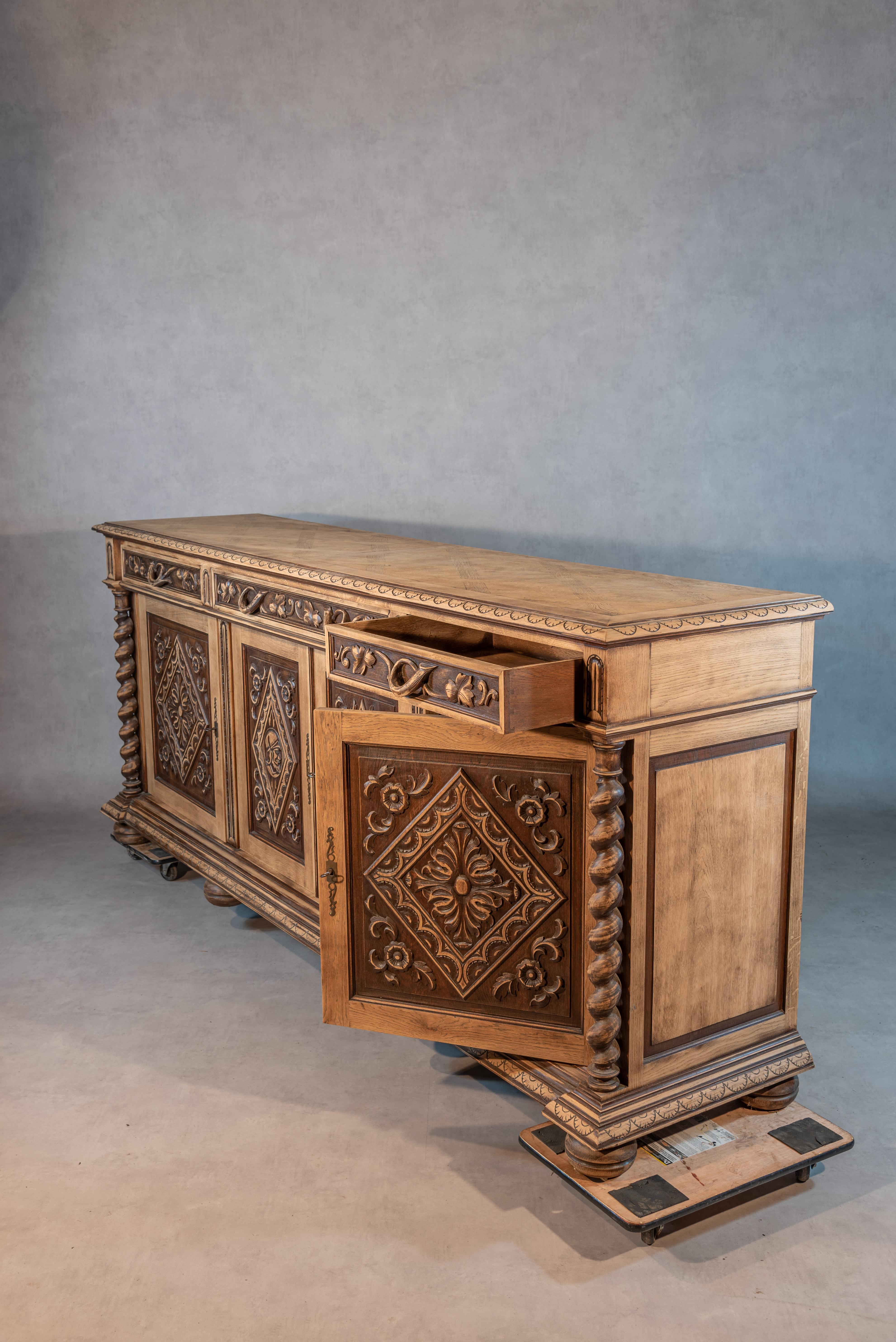 19th Century Renaissance Style French Sideboard In Good Condition For Sale In San Antonio, TX