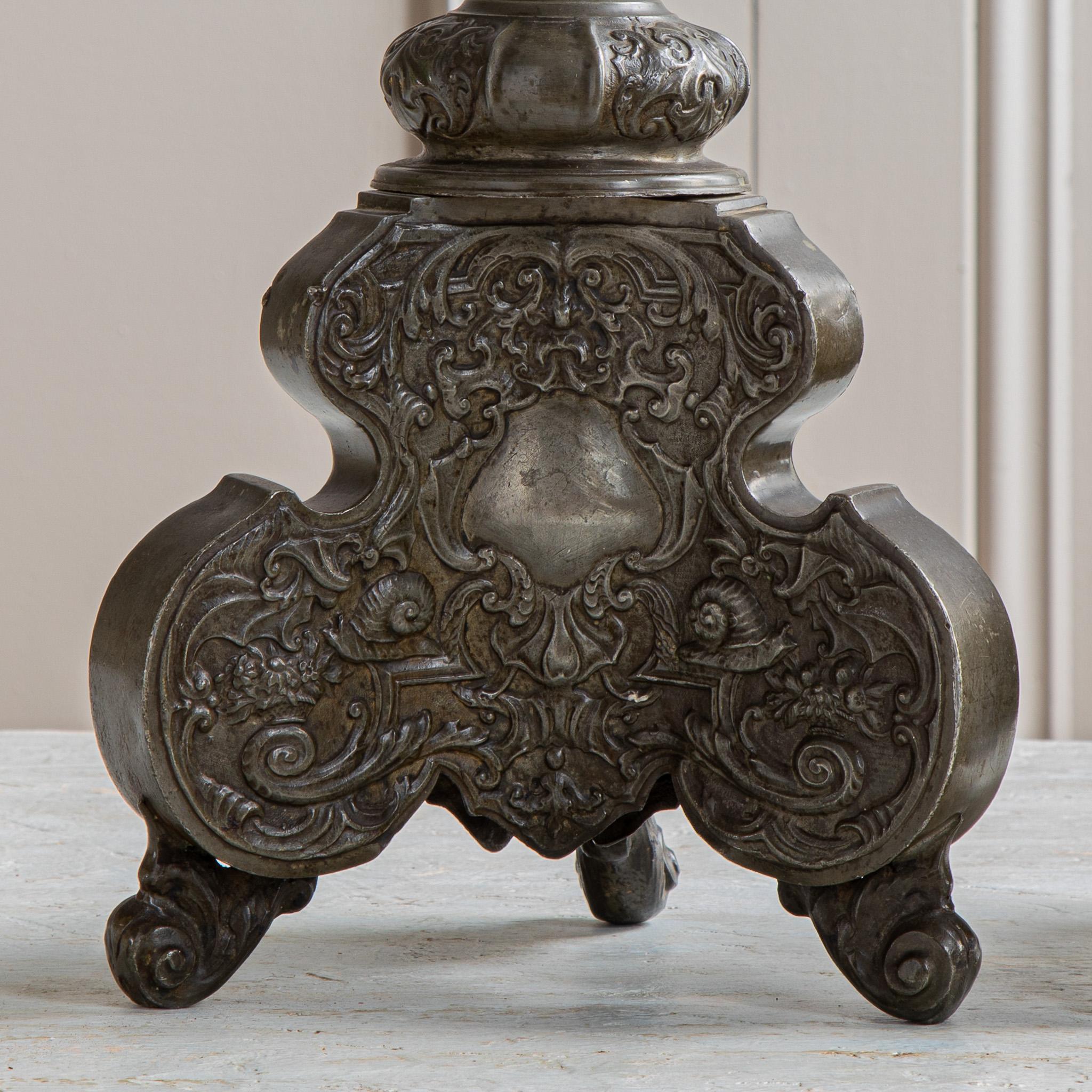 19th Century Renaissance Style Pewter Candle Holders From Towie Barclay Castle For Sale 1
