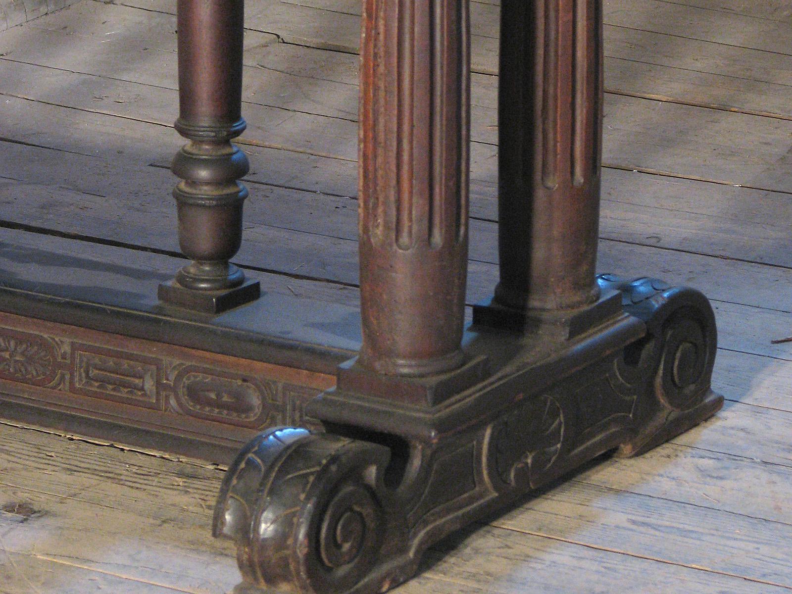 19th century Renaissance Style Walnut center Table 1