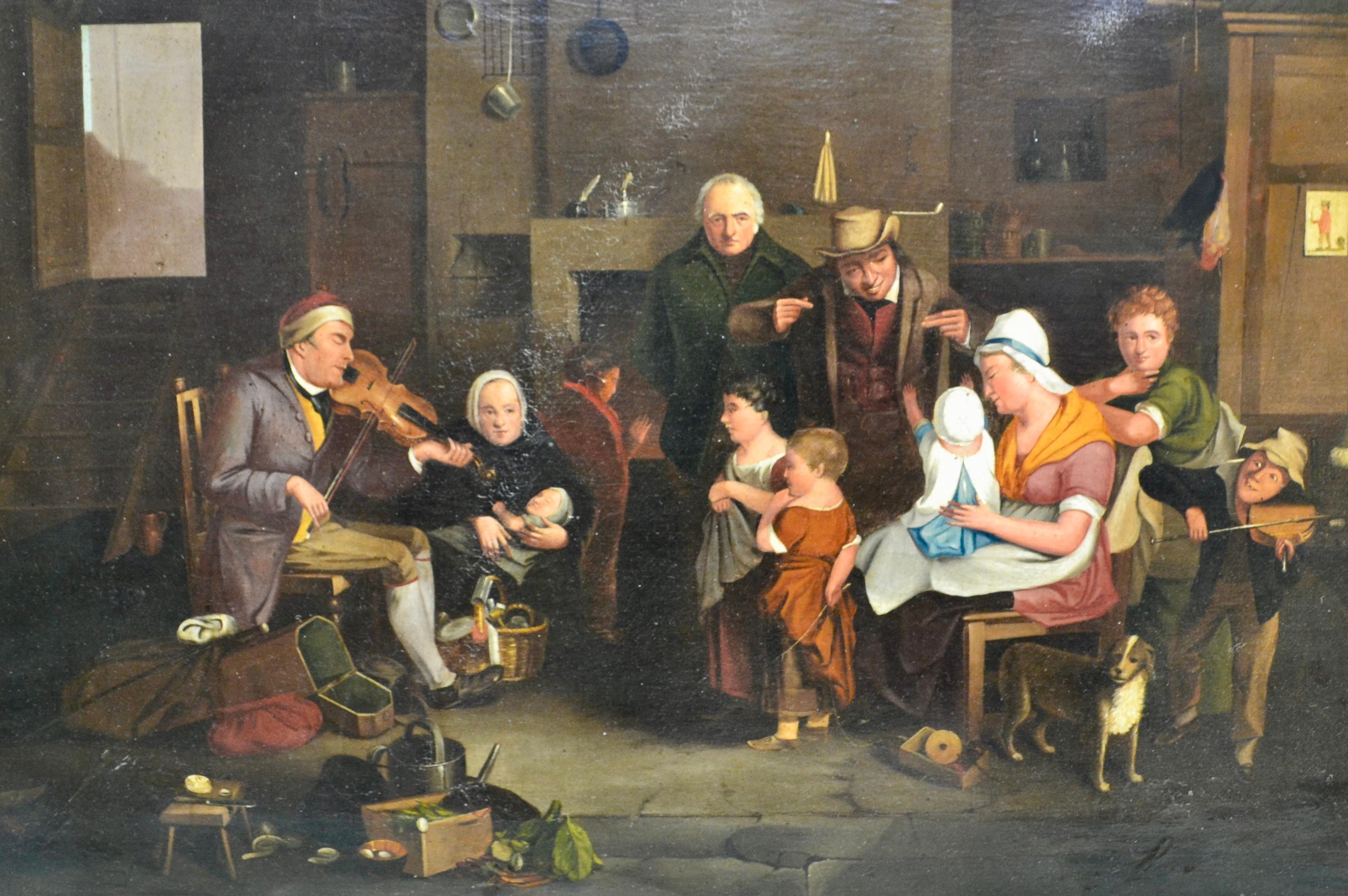 XIXe siècle Rendition du 19e siècle du Blind Fiddler in the Tate de Sir David Wilkie en vente