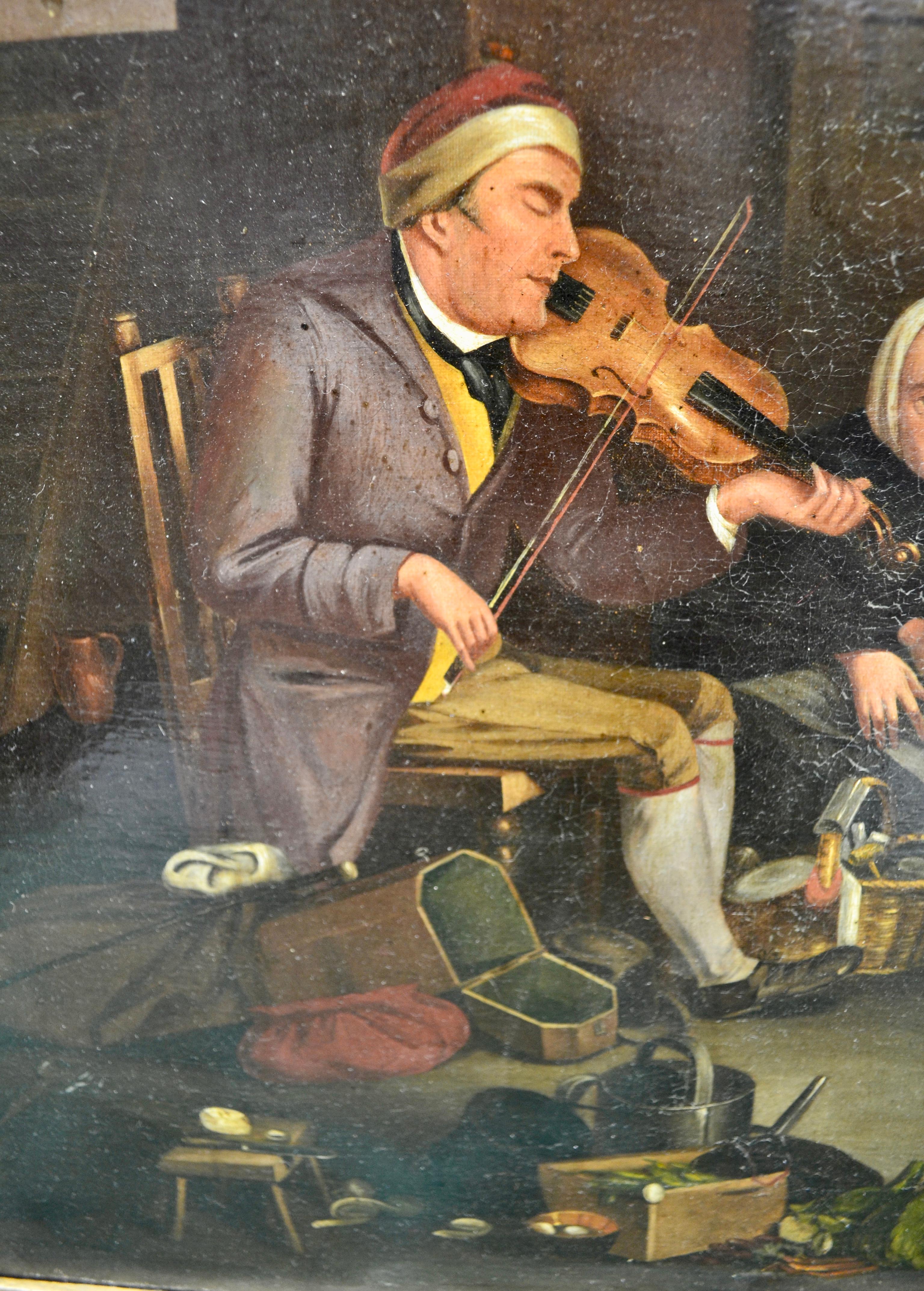 19th Century Rendition of “The Blind Fiddler” in the Tate by Sir David Wilkie In Good Condition For Sale In Vancouver, British Columbia