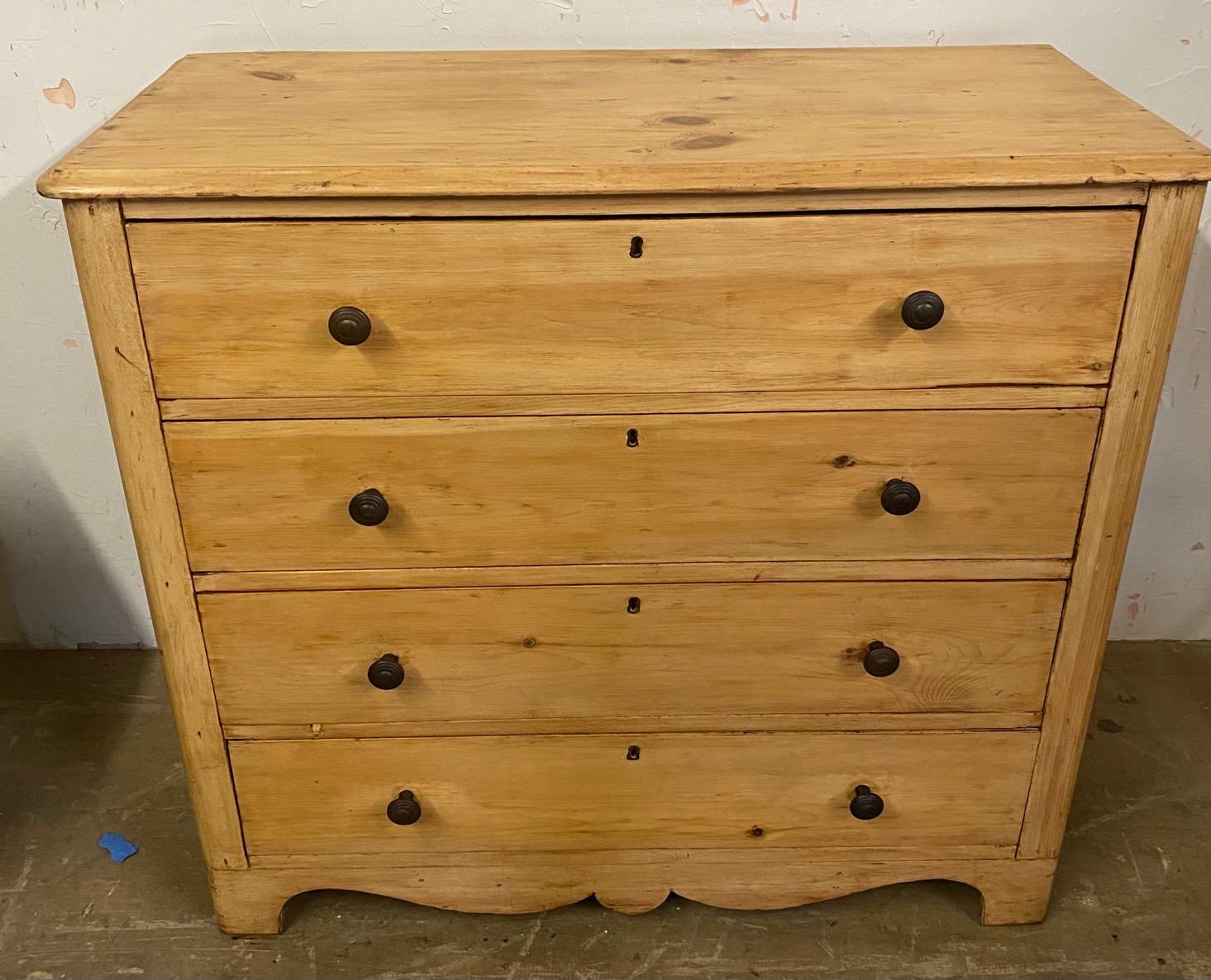 American Classical 19th Century Regency Style Pine Chest of Drawers