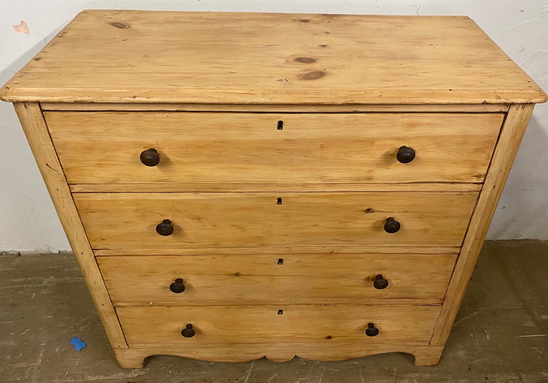 North American 19th Century Regency Style Pine Chest of Drawers