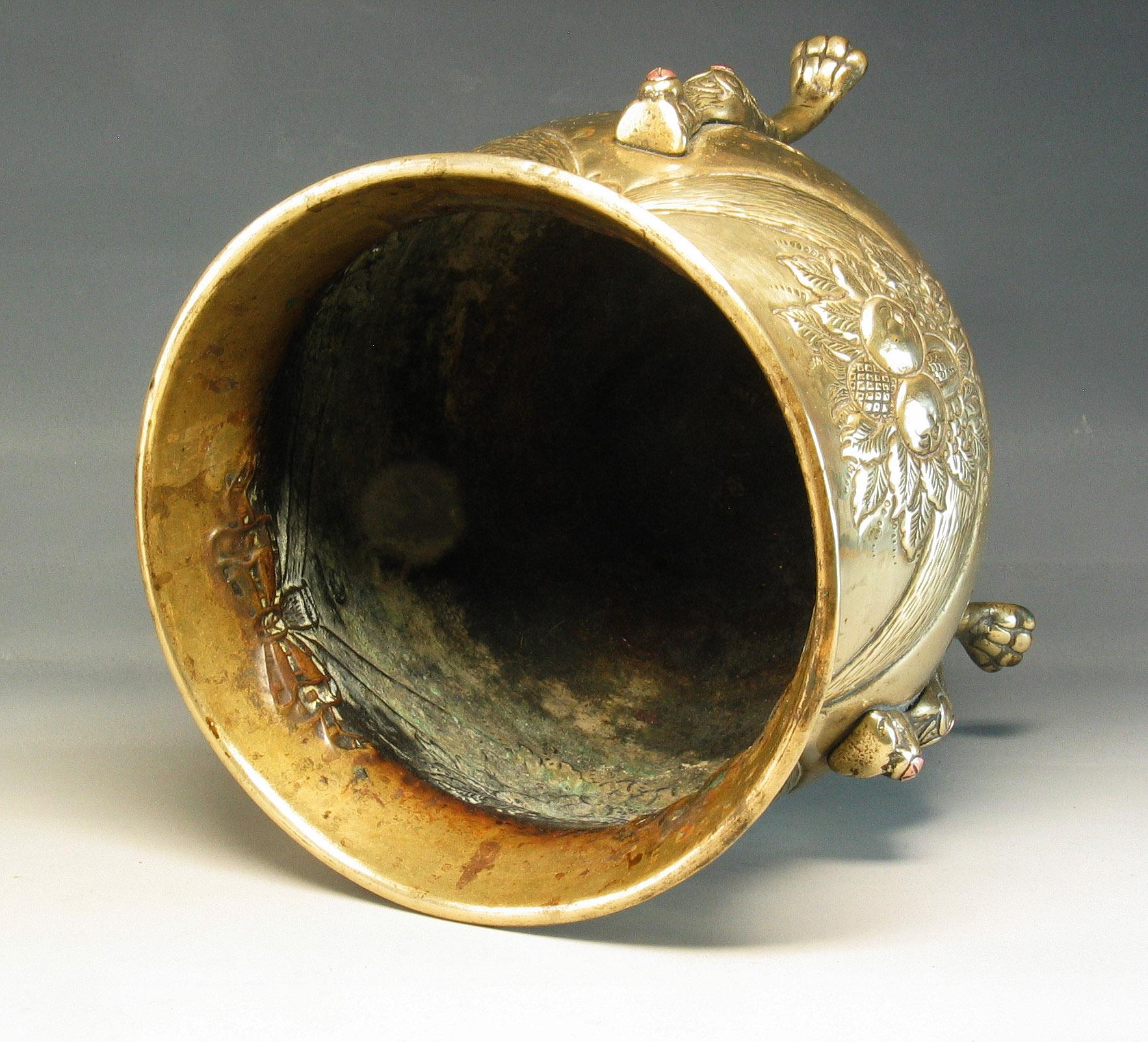 Dutch 19th Century Repousse Brass Jardinière