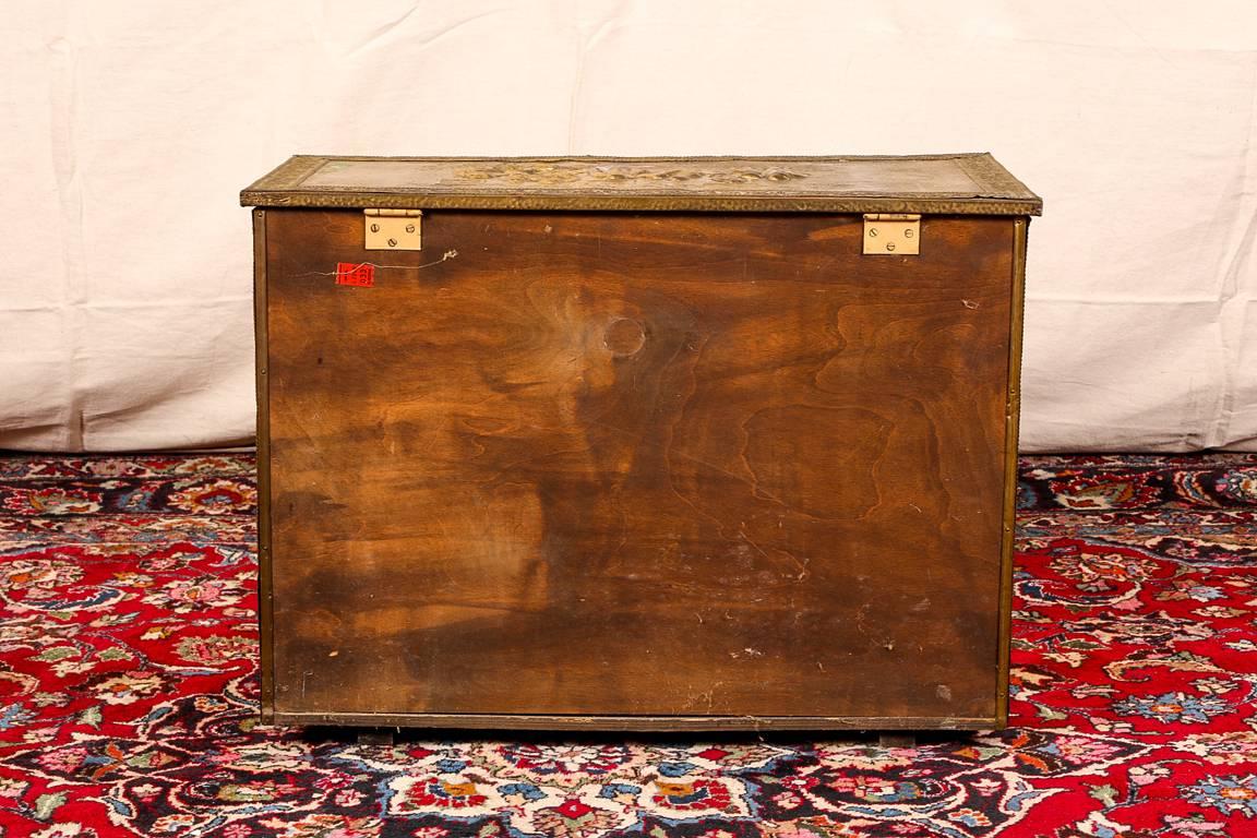 19th Century Repousse Brass Tinder Box 2