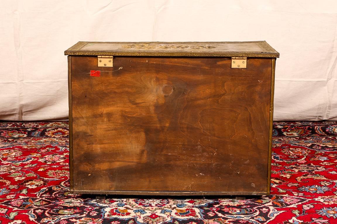 19th Century Repousse Brass Tinder Box 2