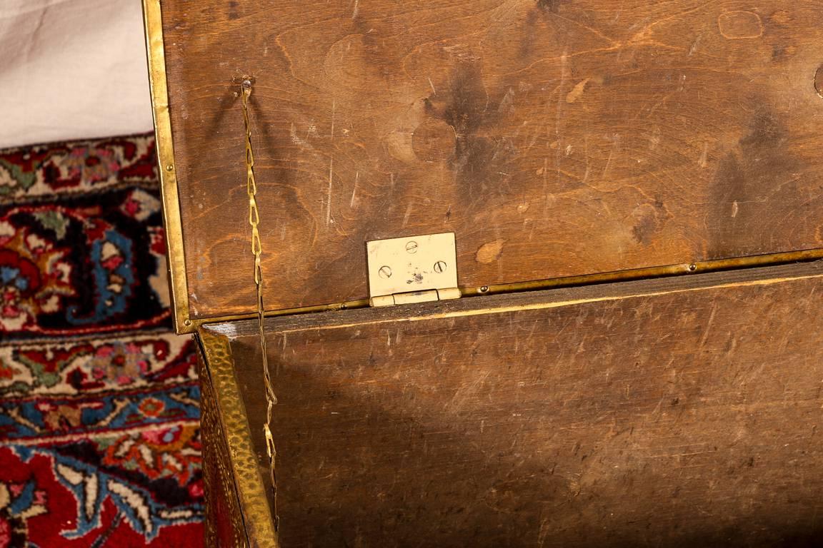 19th Century Repousse Brass Tinder Box 4