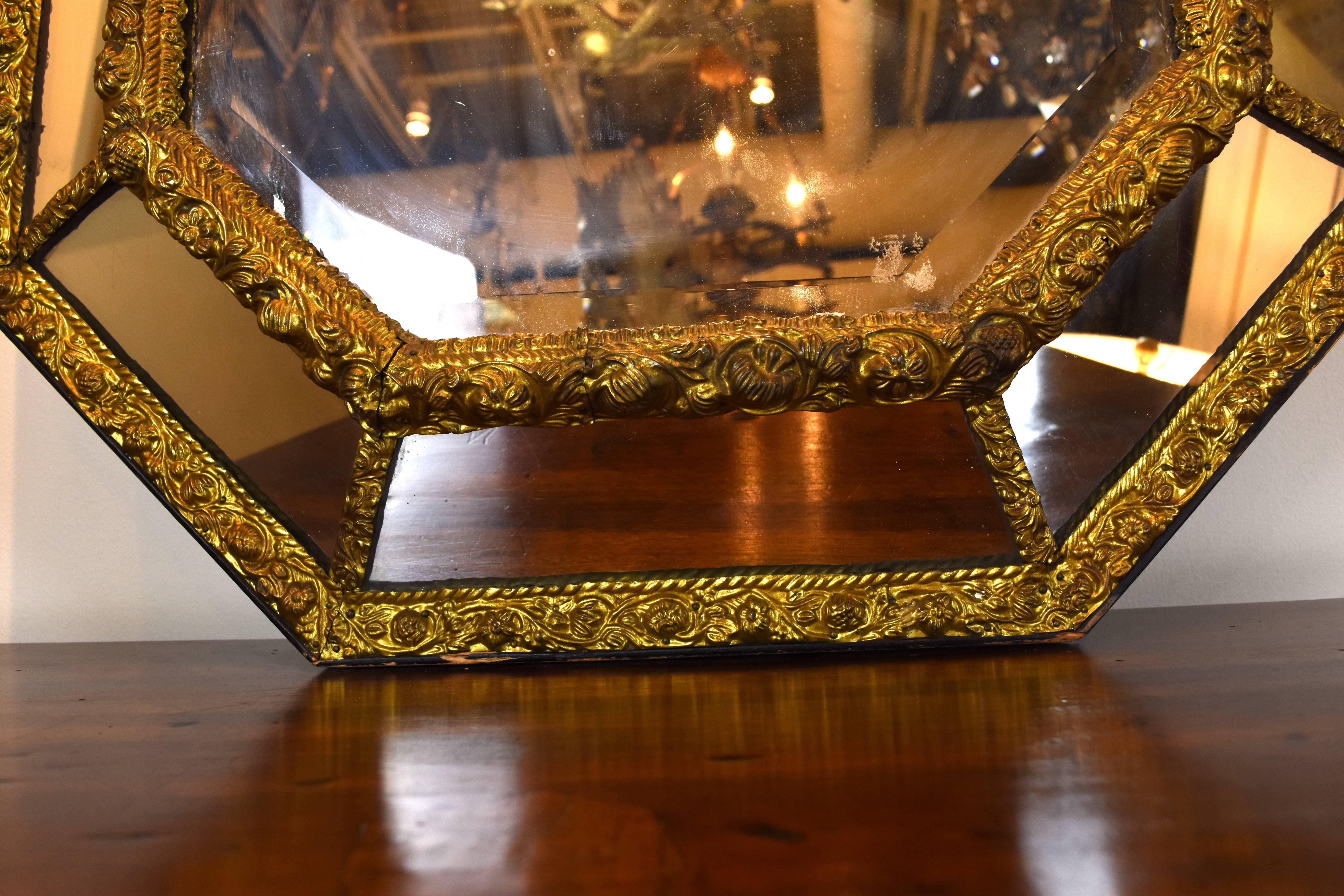 19th Century Repousse Louis XIV Style Mirror In Good Condition In Nashville, TN