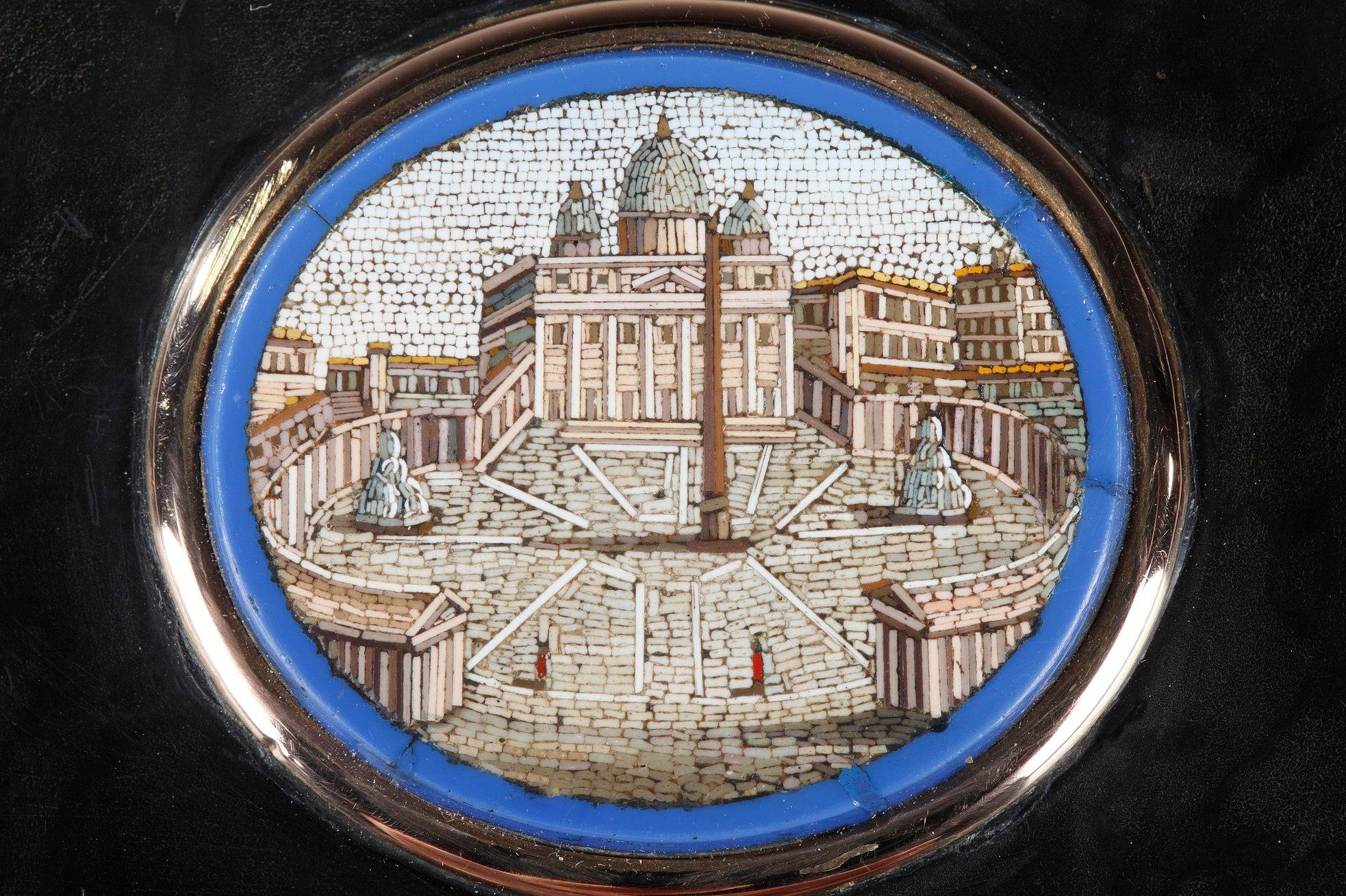 Charles X 19th Century Restauration Snuff Box with Micromosaic For Sale