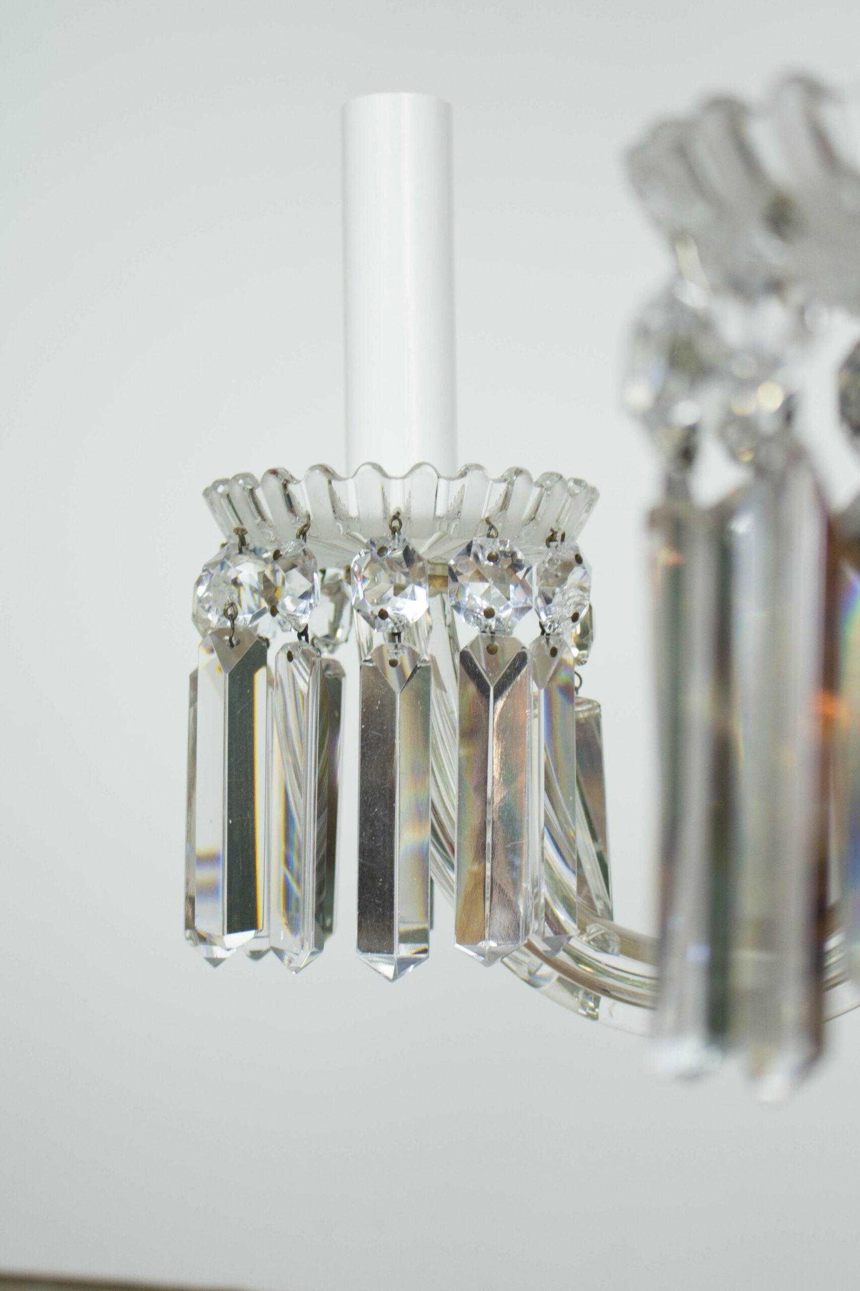 Victorian 19th Century Restored Crystal Baccarat Chandelier For Sale