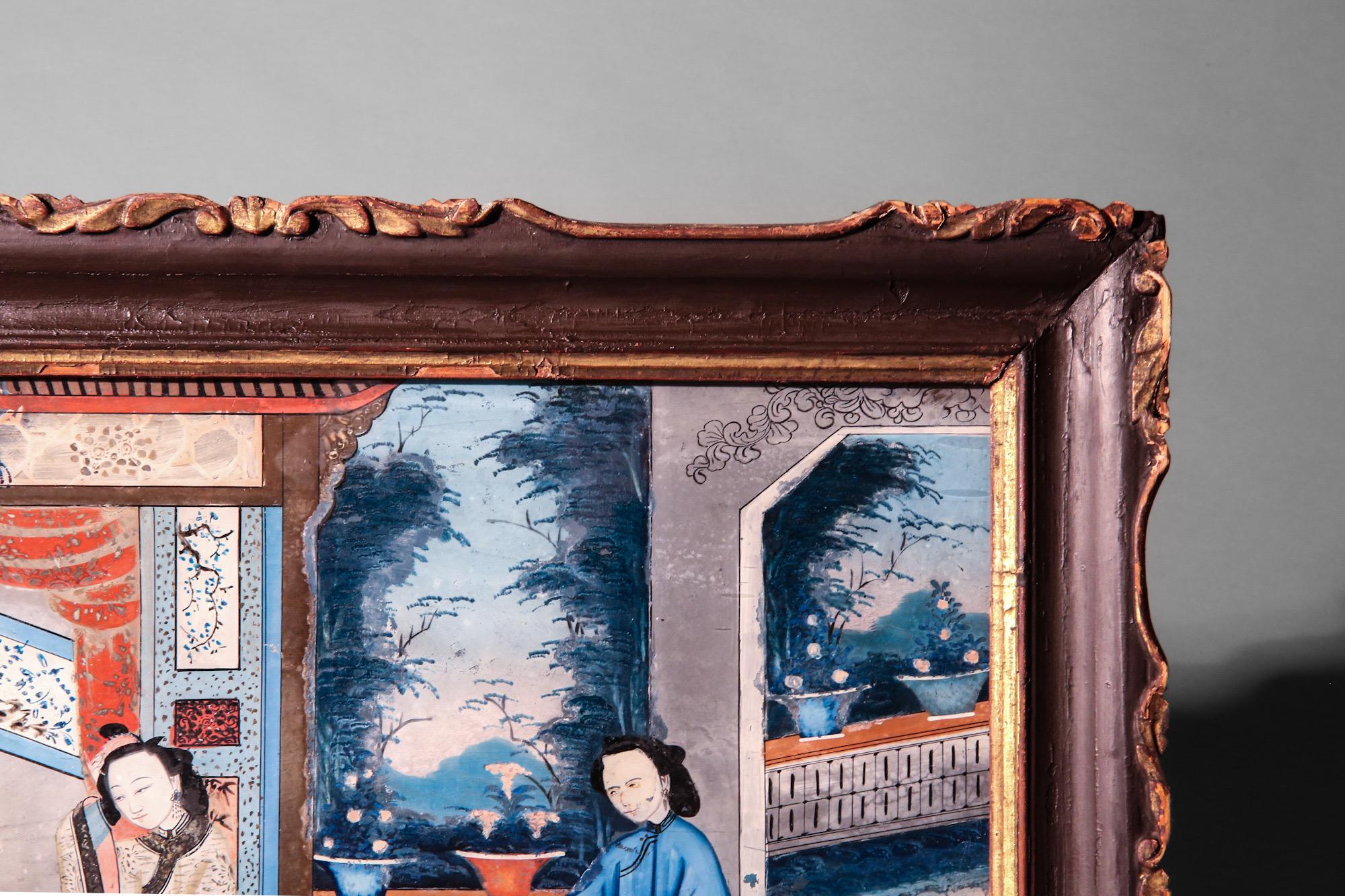 A 19th century reverse glass painting in its original frame. Canton, China, circa 1860.

Why we like it

Superbly decorative and bright, whimsical motifs evoking the West's infatuation of the exotic Far East.

Artistic and historical context
