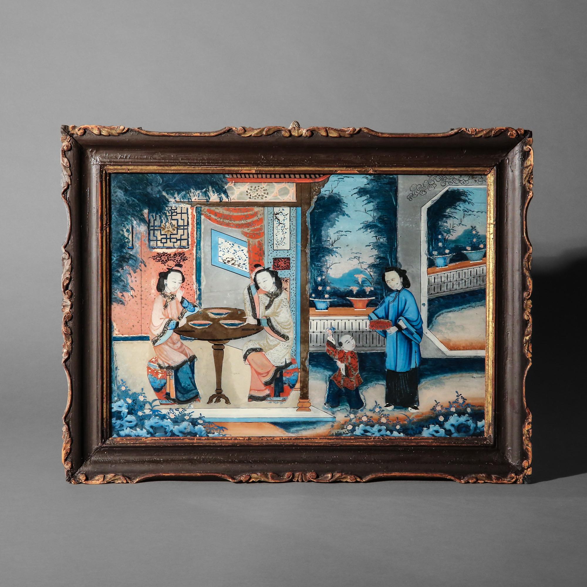 19th Century Reverse Glass Painting In Good Condition For Sale In Richmond, London