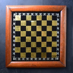 19th Century Reverse Painted Glass Games Board