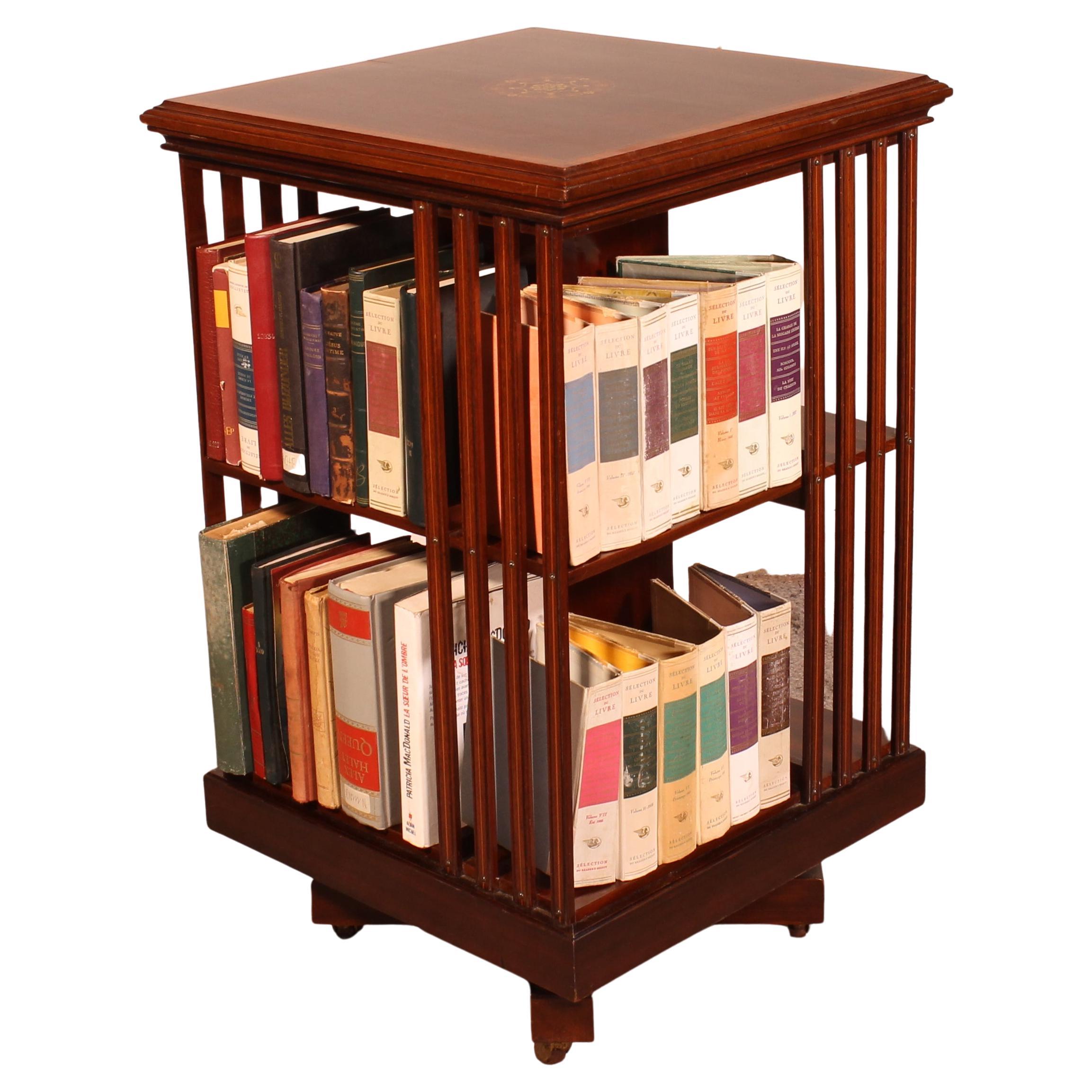 English 19th Century Mahogany Revolving Bookcase at 1stDibs