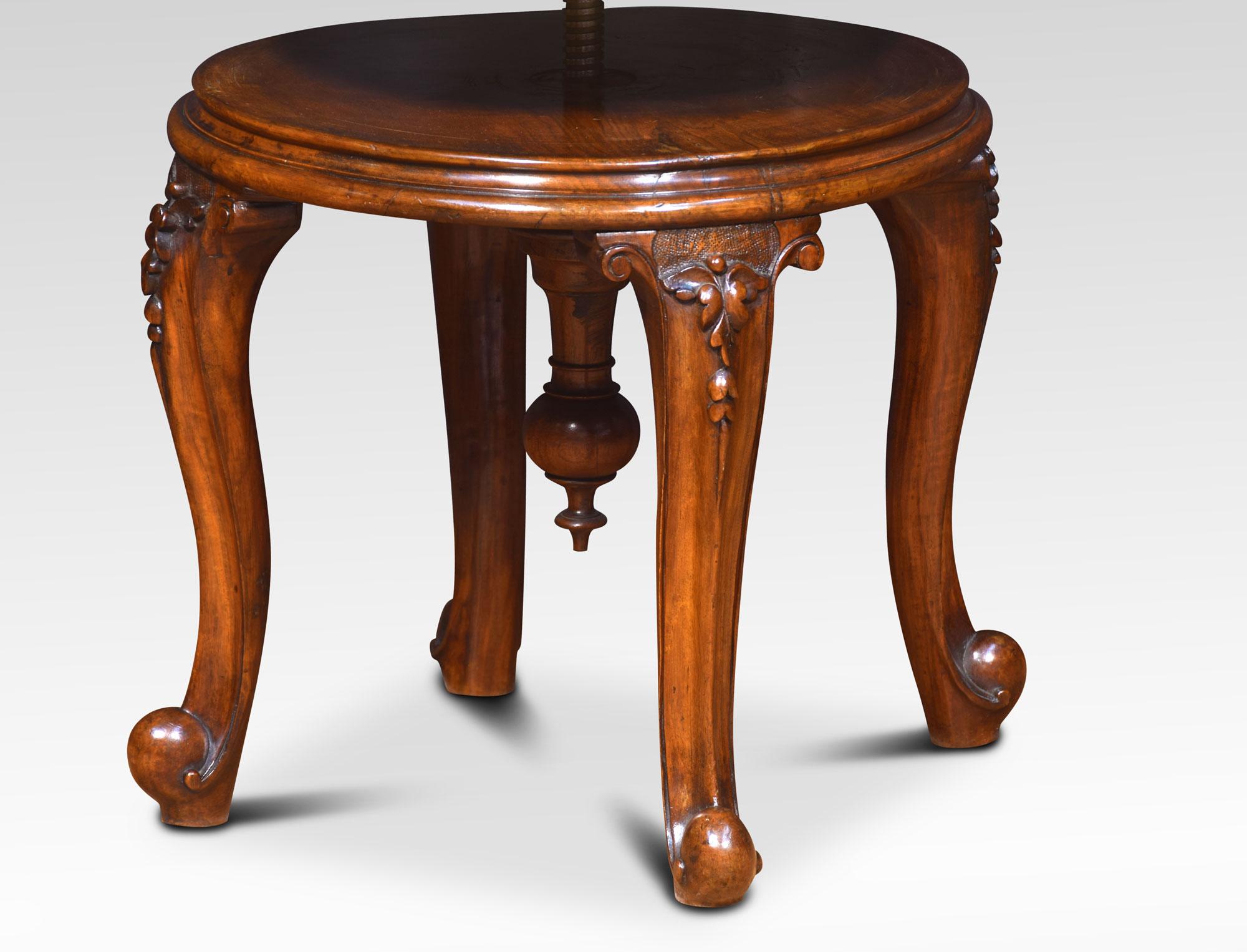 19th Century Revolving Walnut Dressing Chair 6