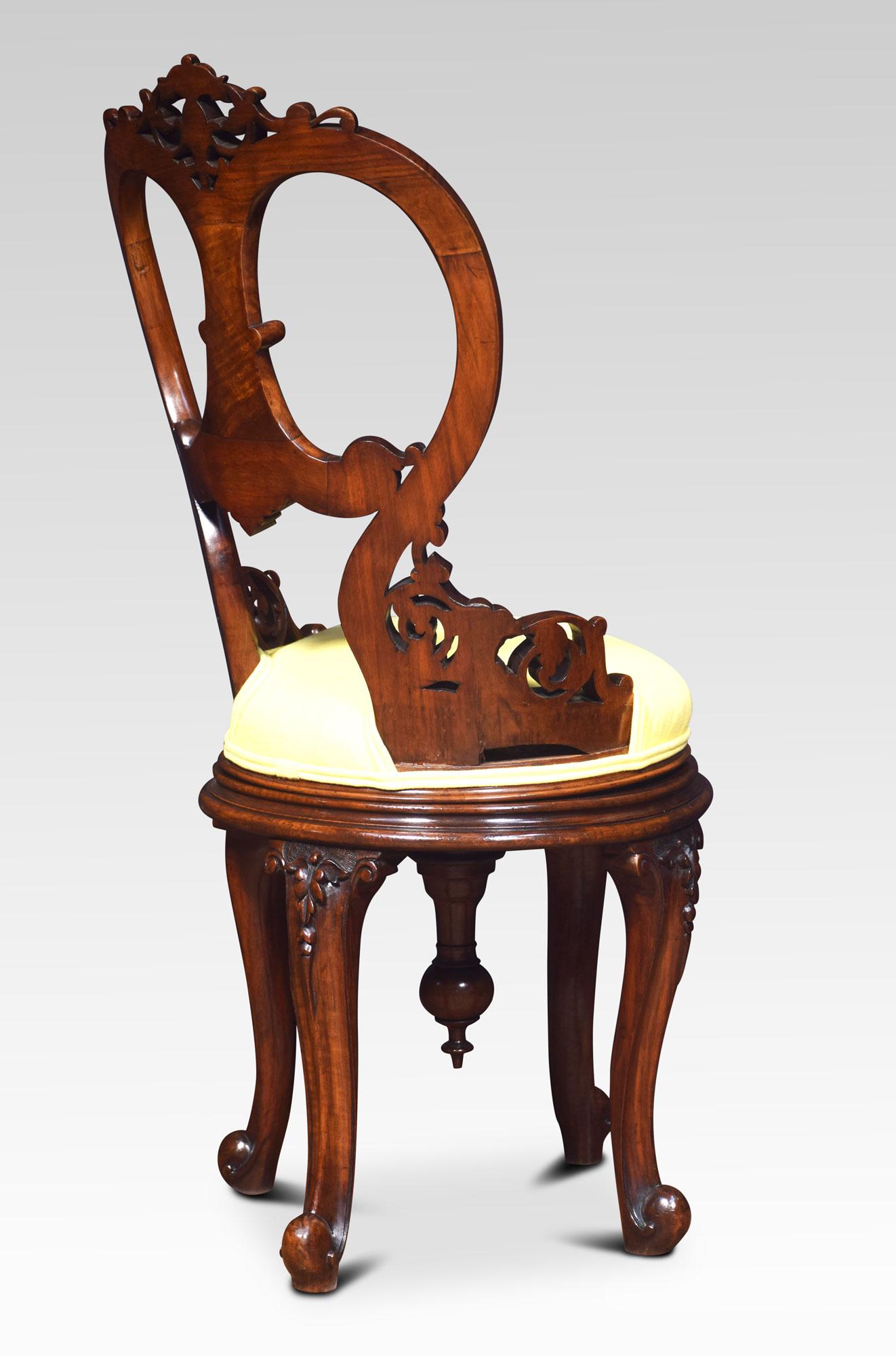 19th Century Revolving Walnut Dressing Chair 7