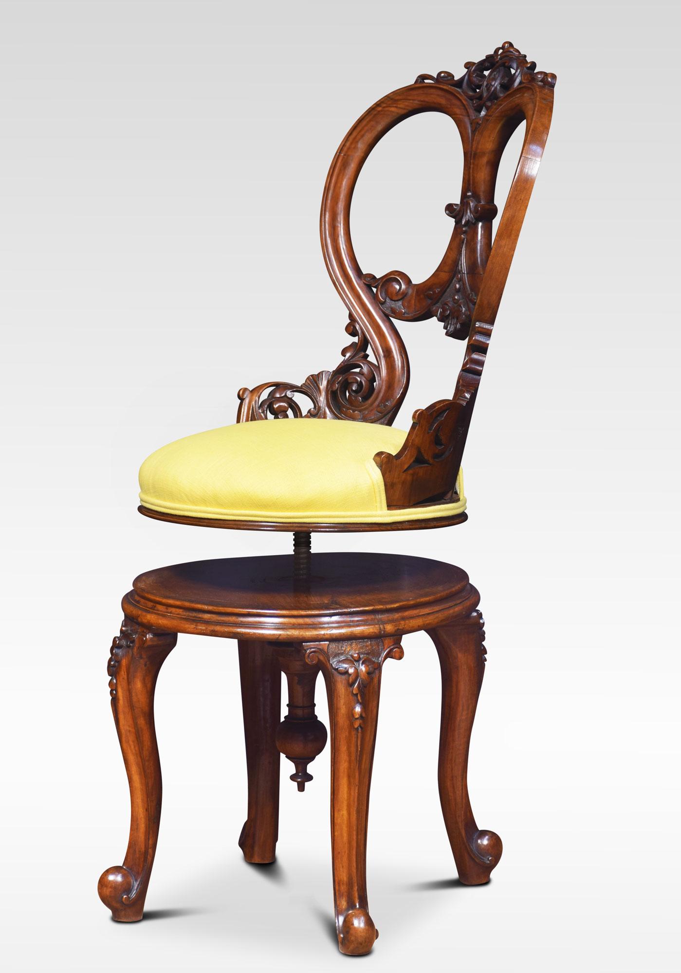 British 19th Century Revolving Walnut Dressing Chair