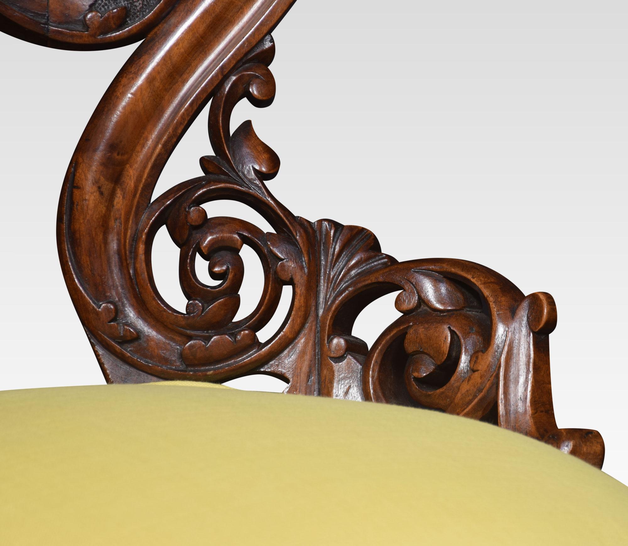 19th Century Revolving Walnut Dressing Chair 2