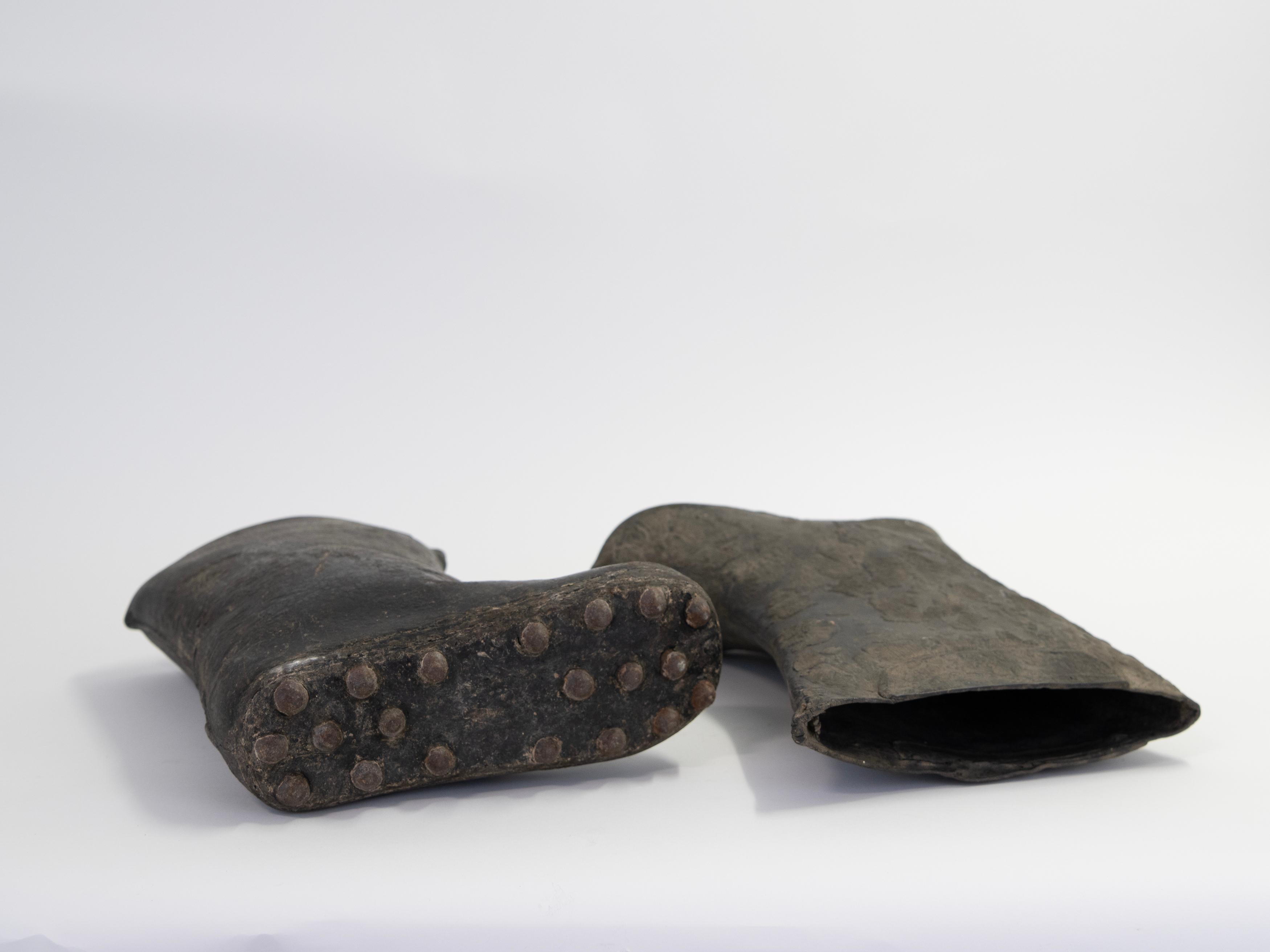 19th Century Rice Paddy Harvest Boots from Thailand For Sale 4