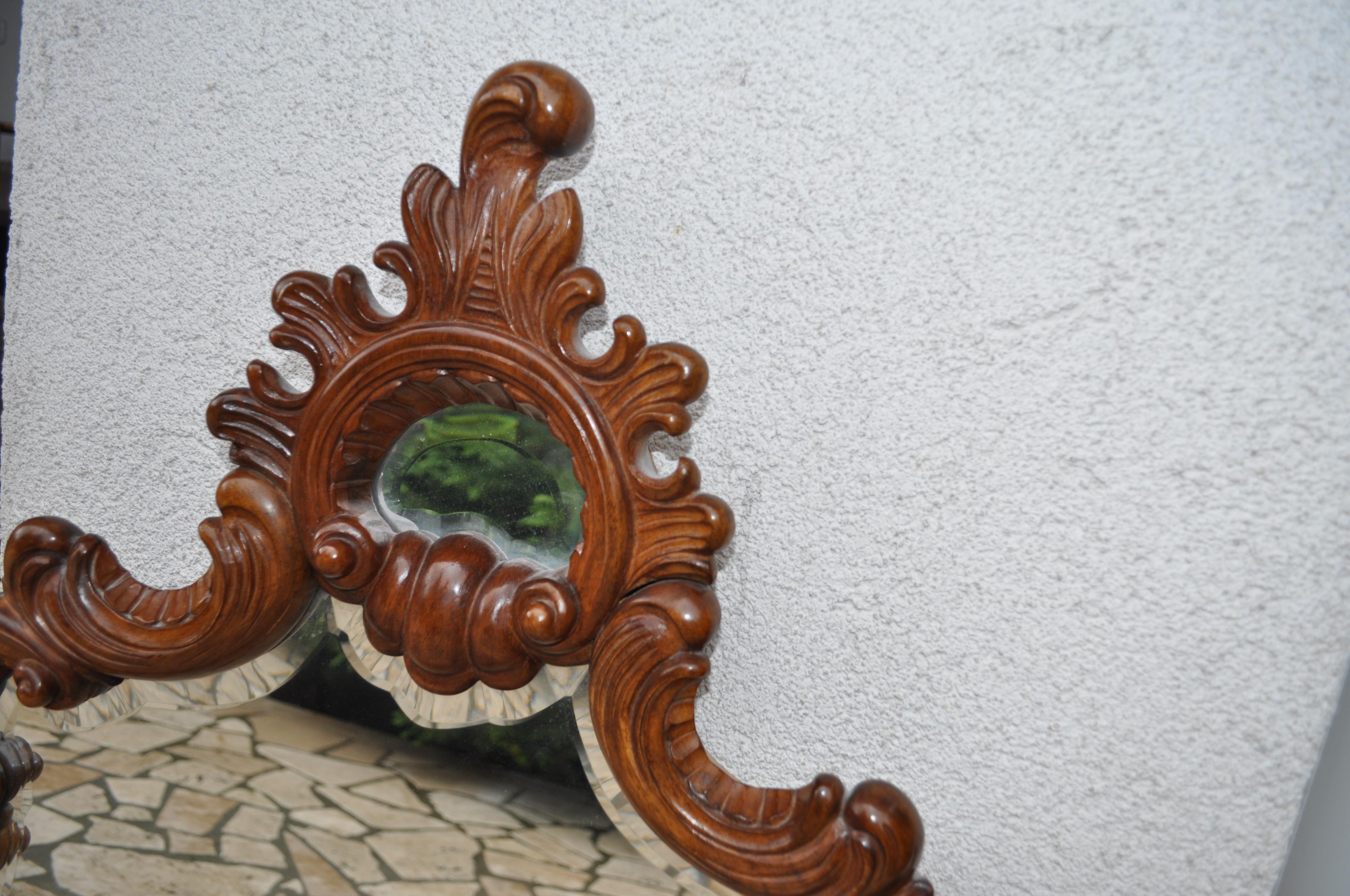 19th Century Richly Decorated Rococo Wall Mirror, circa 1880 For Sale 1