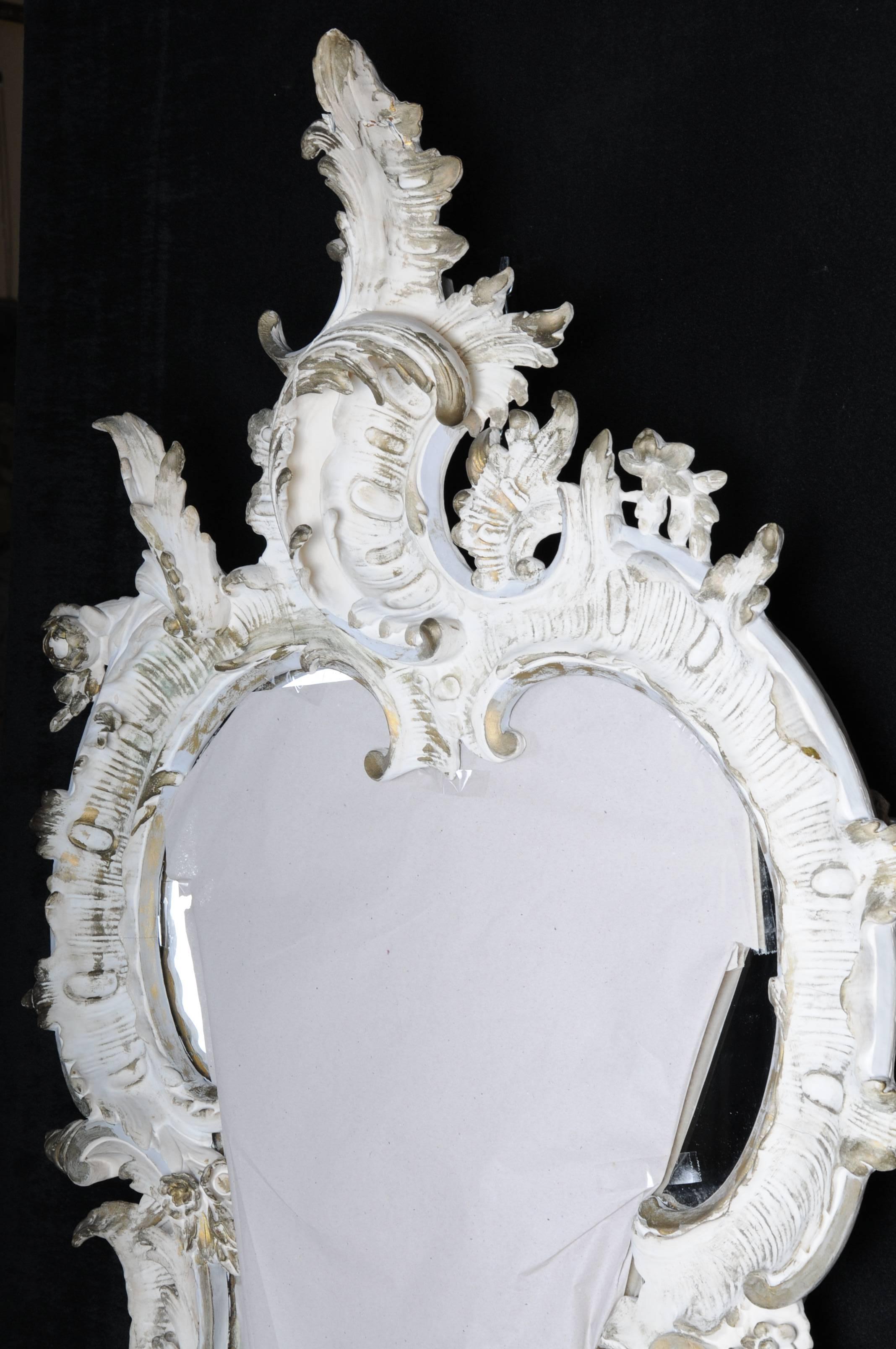 19th Century Richly Decorated Rococo Wall Mirror, circa 1870 For Sale 1