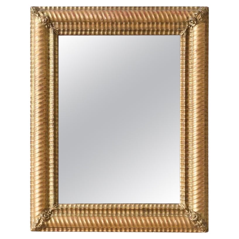 19th century Rippled gilt wall mirror