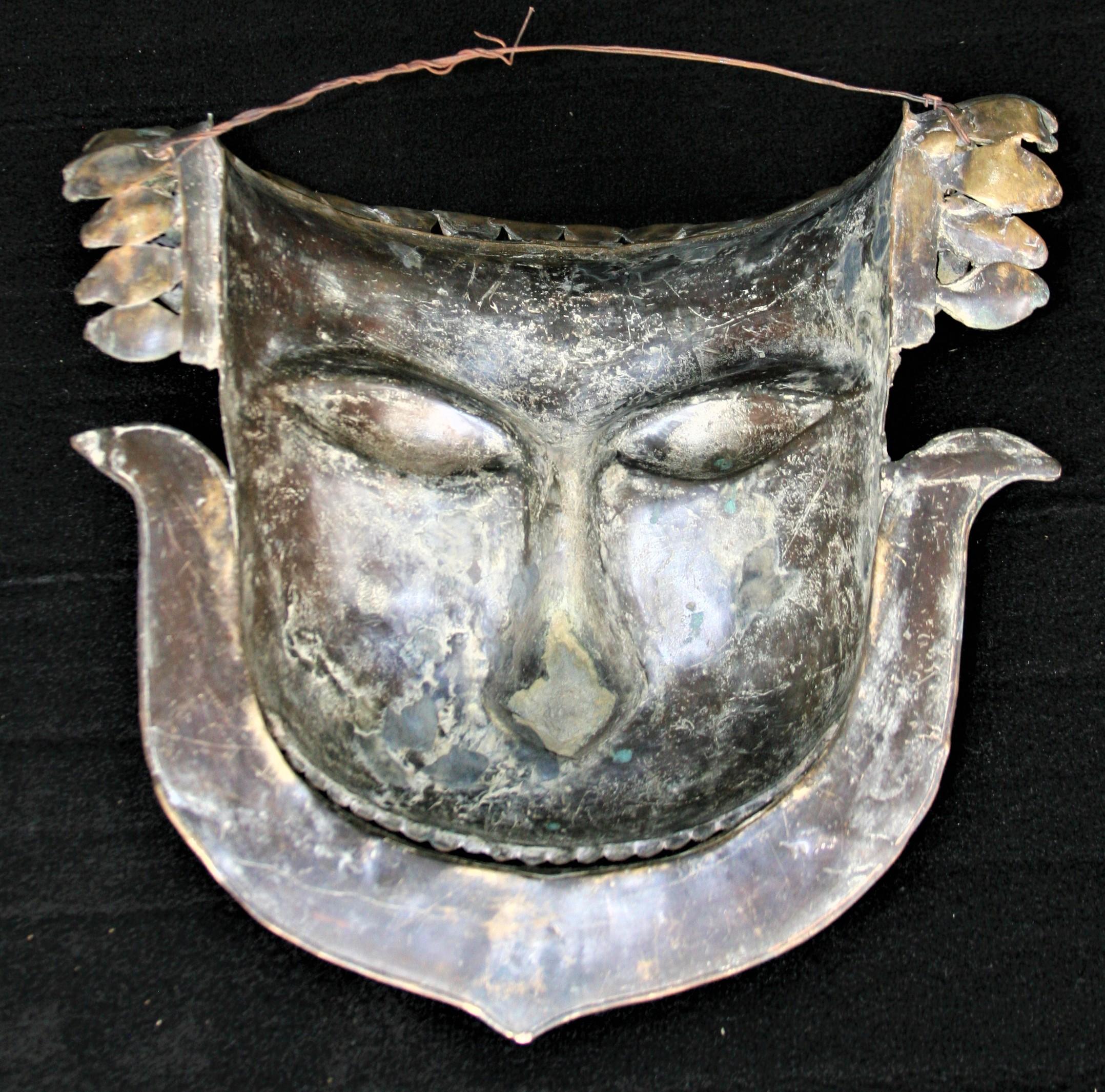 19th Century Ritualistic Bronze Facial Bhuta Mask from Temple Dancers in Kerala For Sale 5