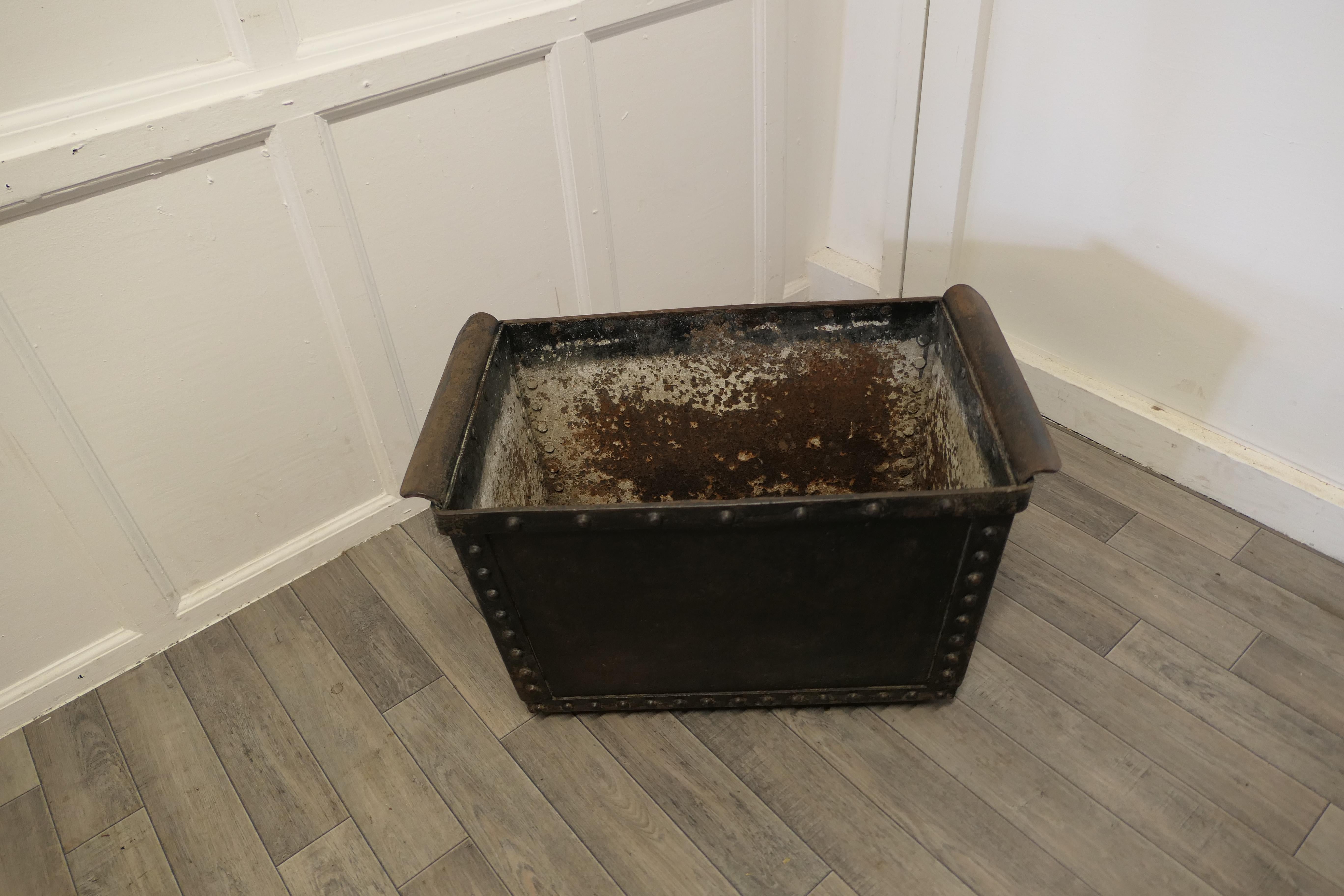 Industrial 19th Century Riveted Quencher, Log Box, Planter For Sale