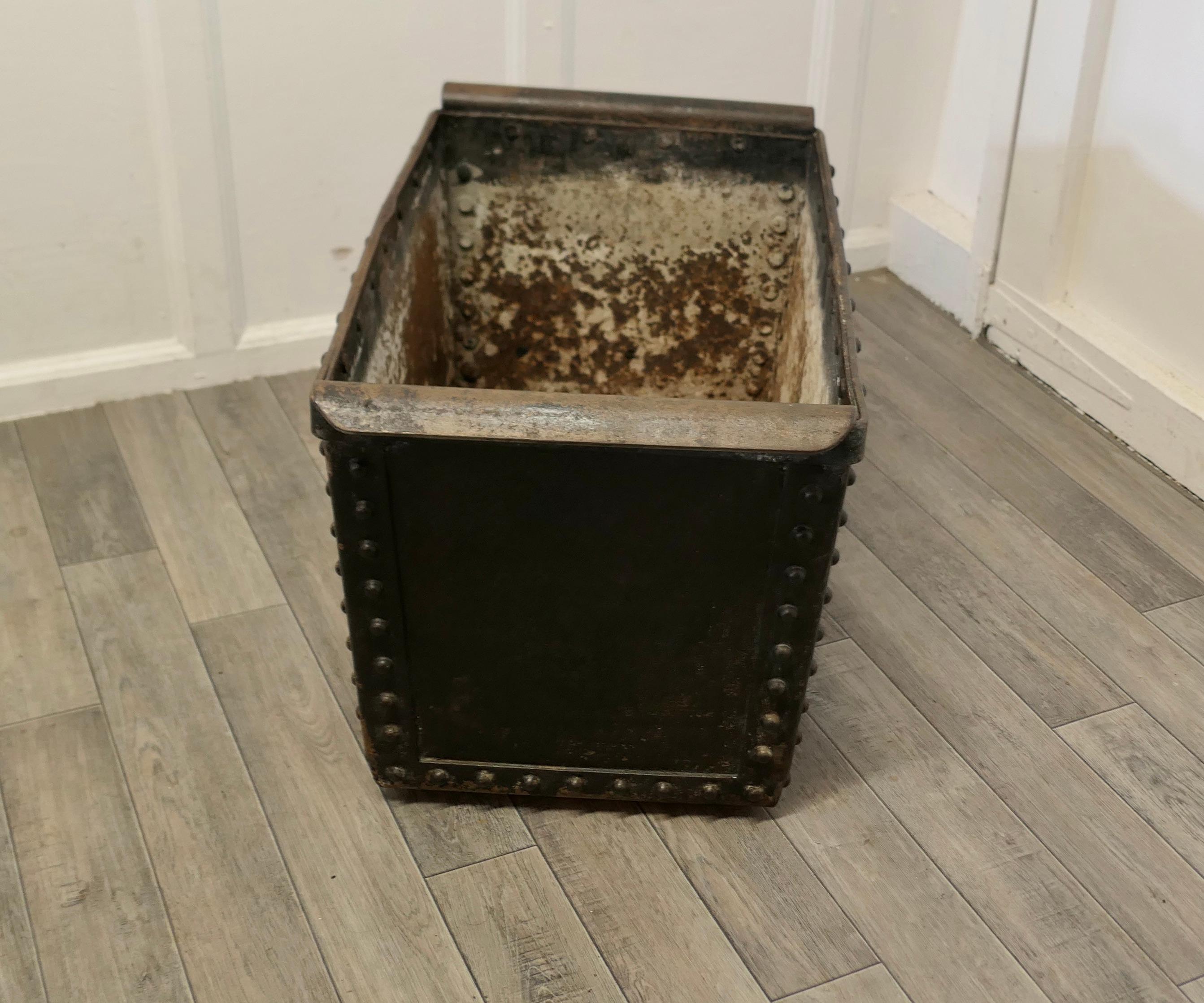 Iron 19th Century Riveted Quencher, Log Box, Planter For Sale